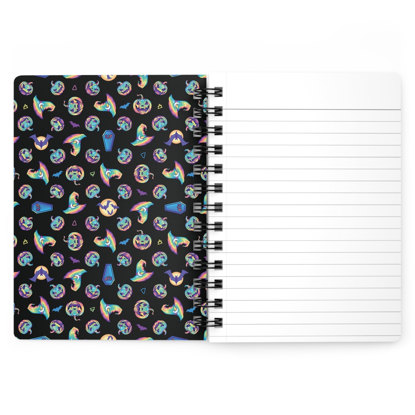 Rainbow Witch Hat Spiral Bound Journal - Black - Painted Raina