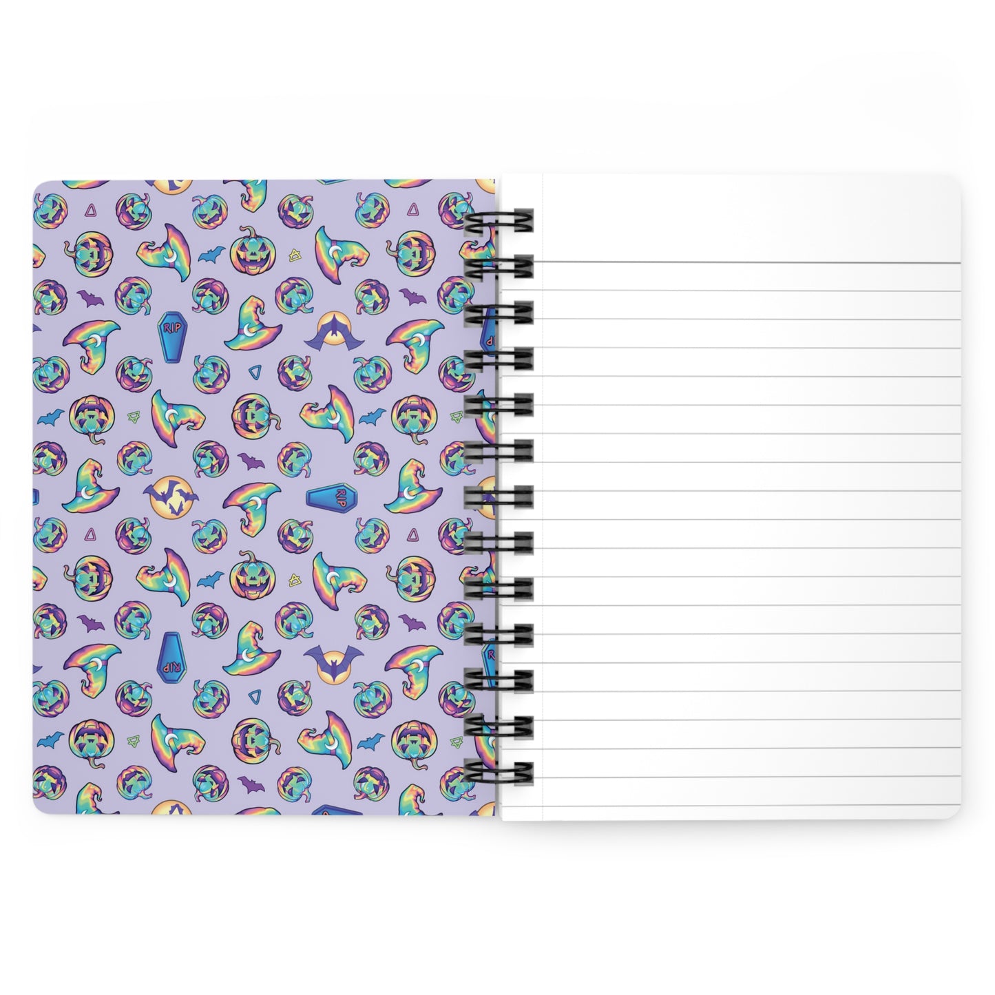 Rainbow Witch Hat Spiral Bound Journal - Violet - Painted Raina