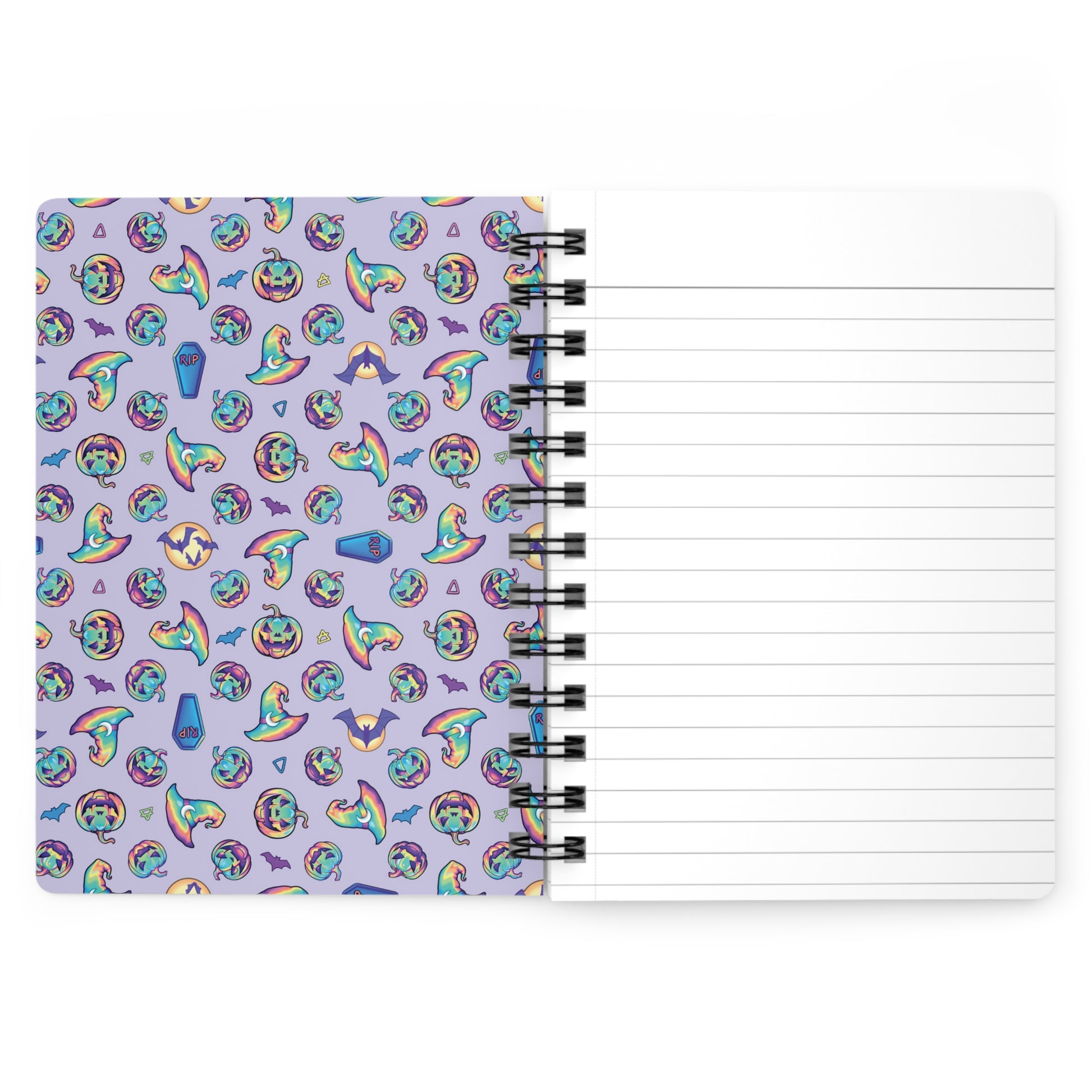 Rainbow Witch Hat Spiral Bound Journal - Violet - Painted Raina