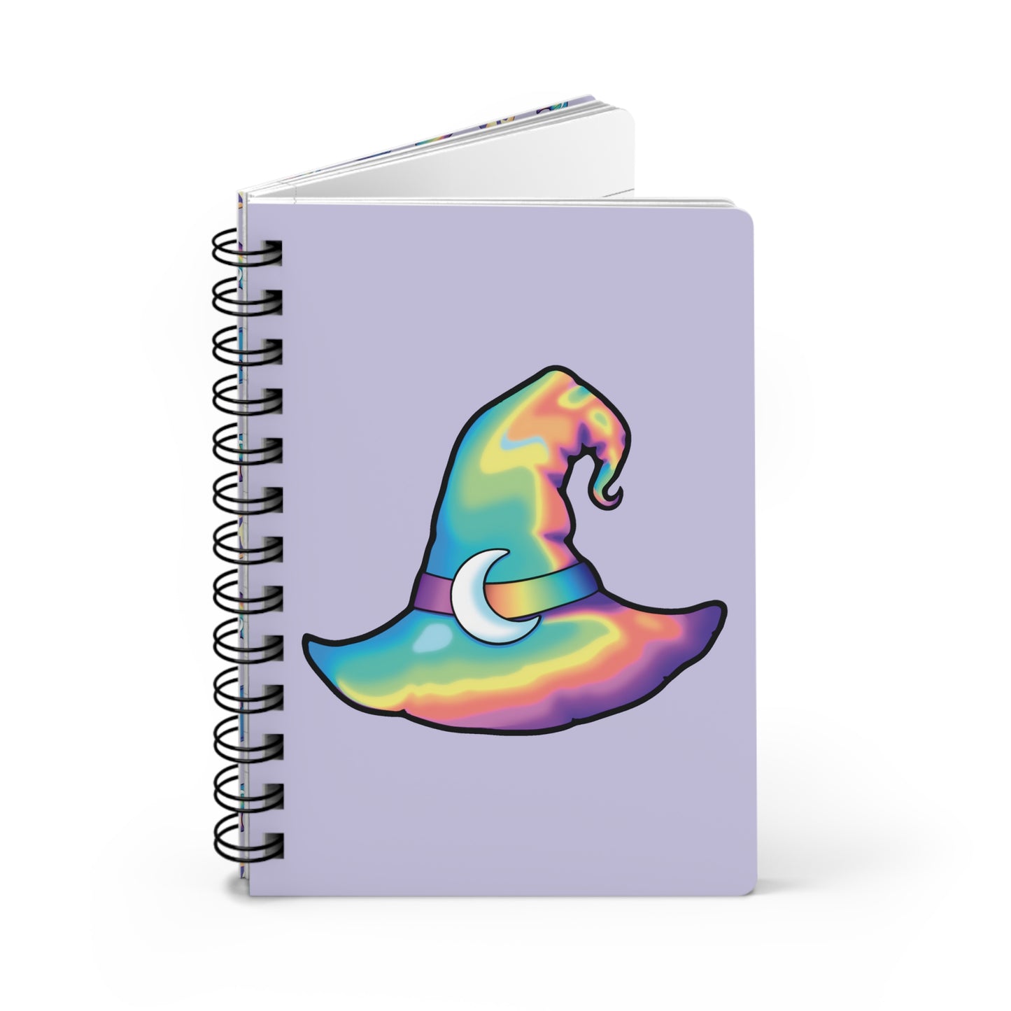 Rainbow Witch Hat Spiral Bound Journal - Violet - Painted Raina