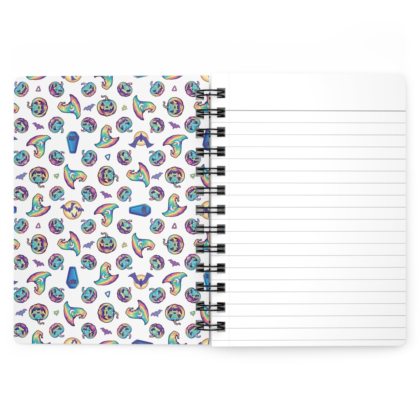 Rainbow Witch Hat Spiral Bound Journal - White - Painted Raina