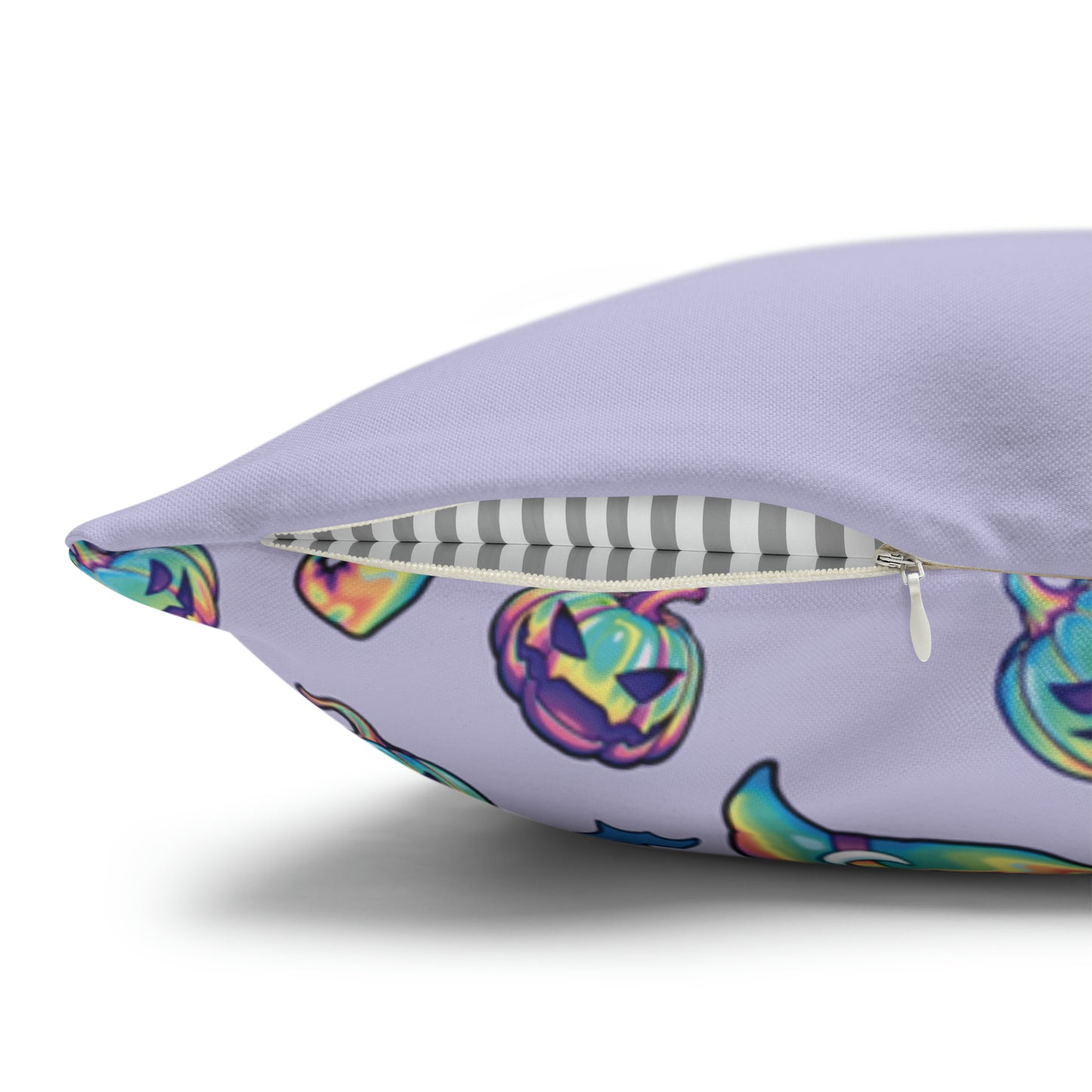 Rainbow Witch Hat Reversible Square Pillow Case - Violet - Painted Raina
