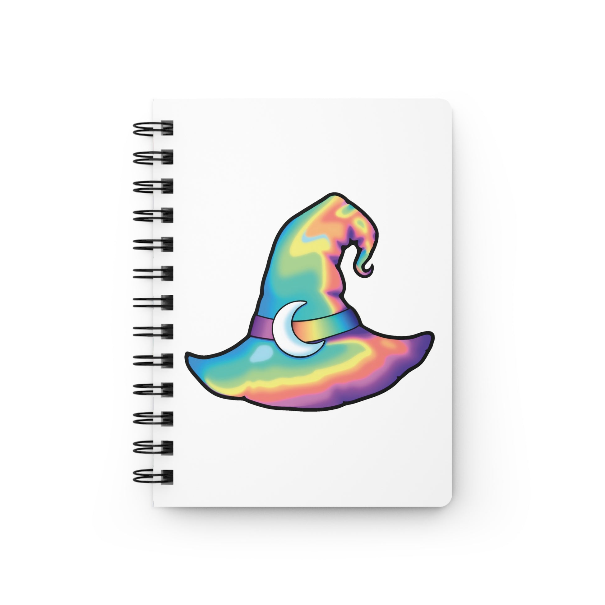 Rainbow Witch Hat Spiral Bound Journal - White - Painted Raina