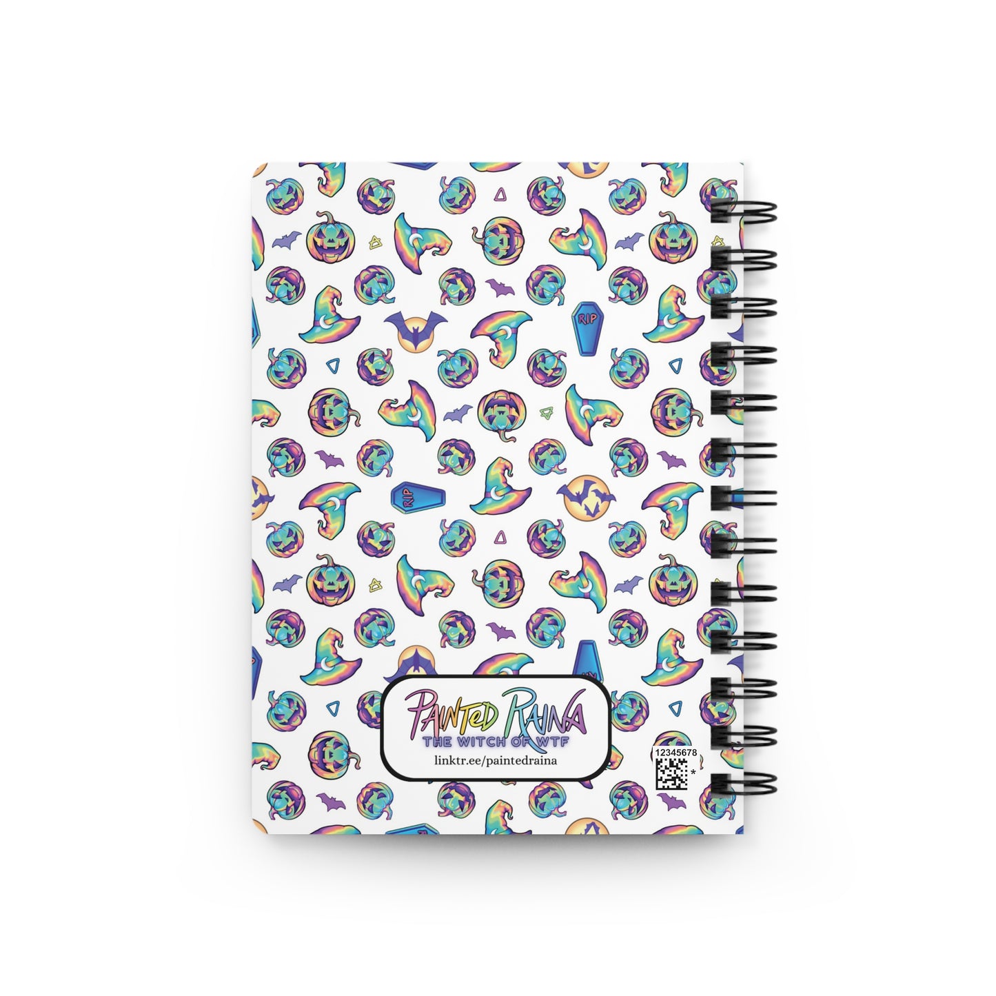 Rainbow Witch Hat Spiral Bound Journal - White - Painted Raina