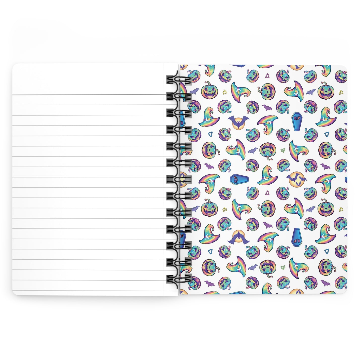 Rainbow Witch Hat Spiral Bound Journal - White - Painted Raina