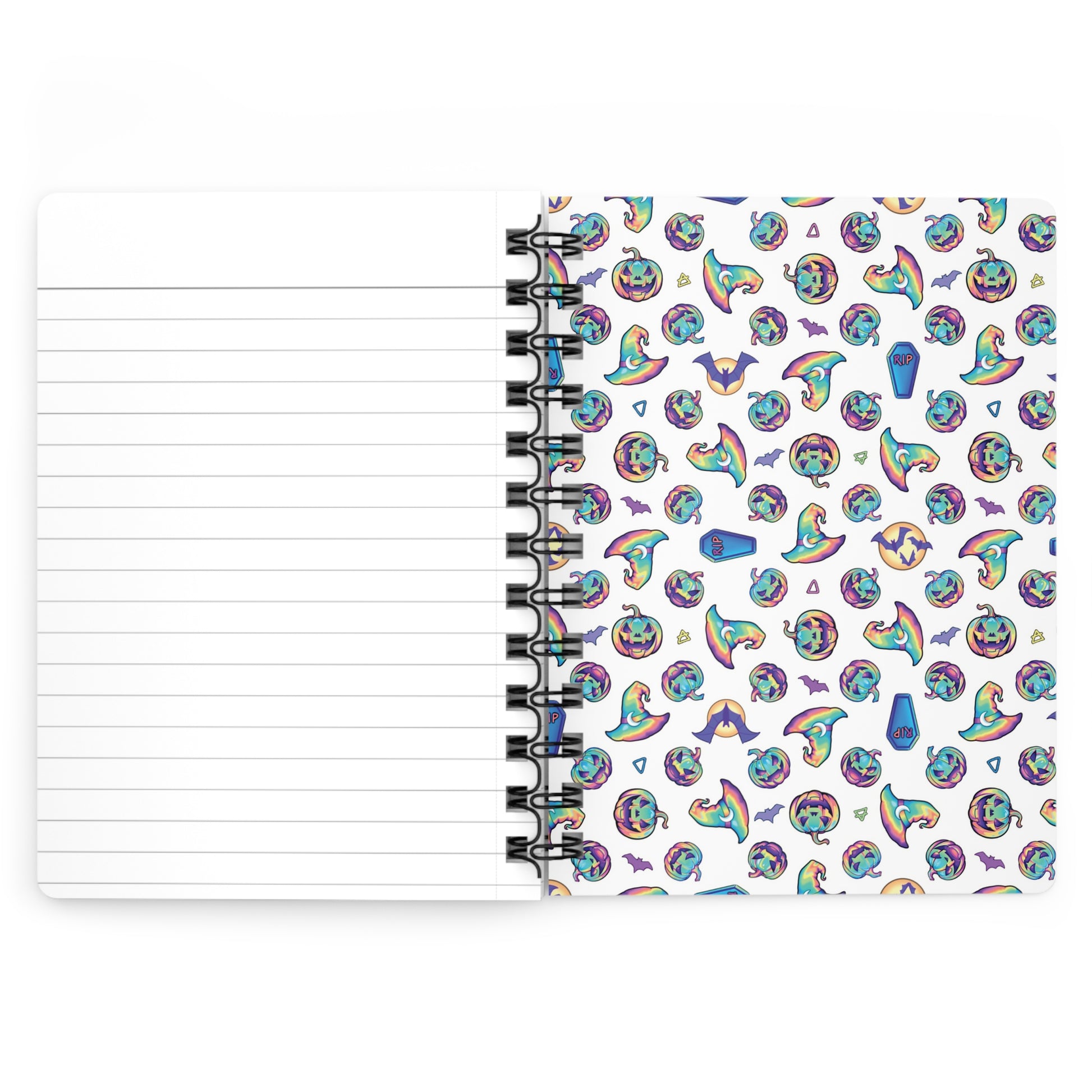 Rainbow Witch Hat Spiral Bound Journal - White - Painted Raina