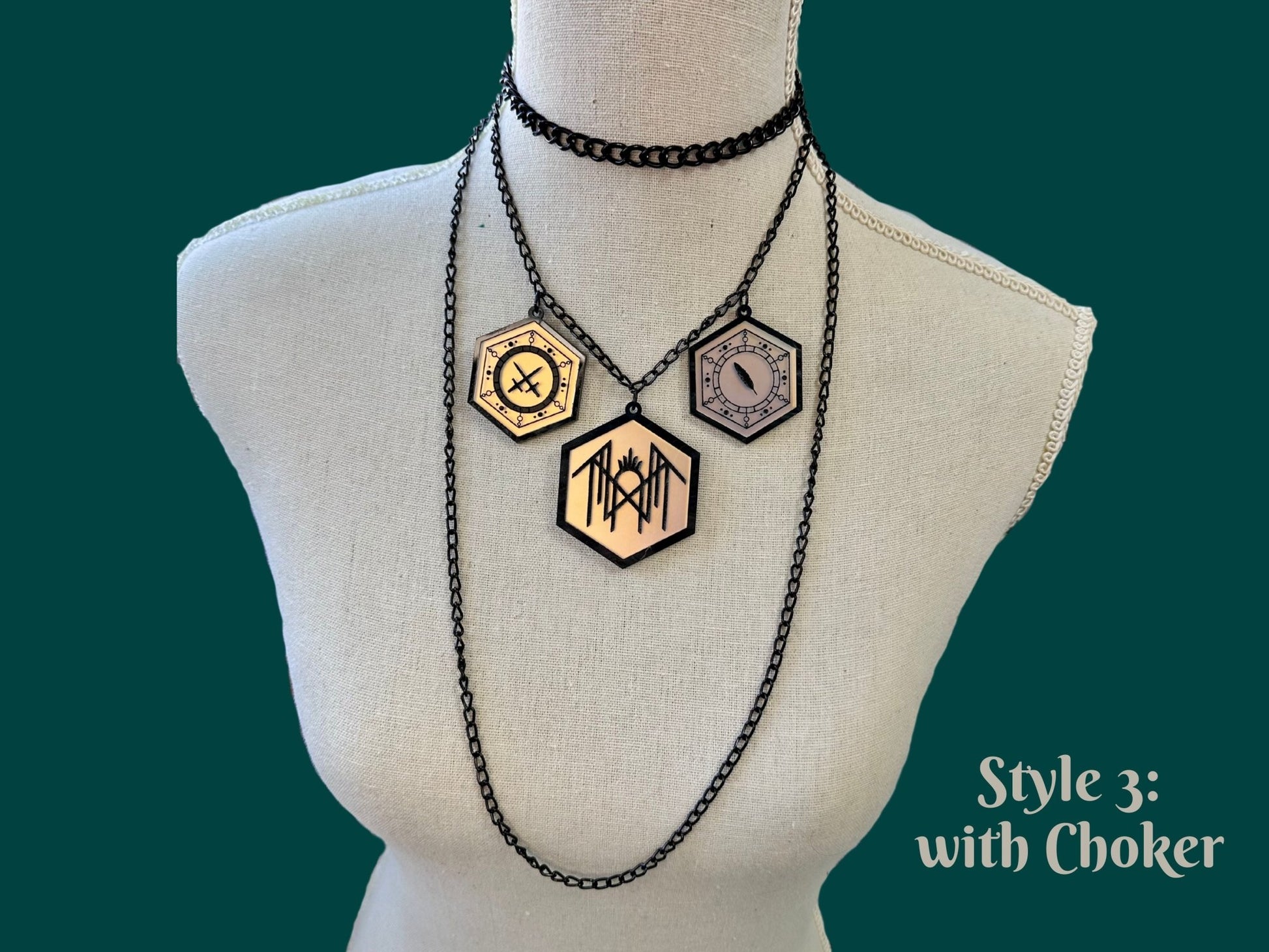 Arcadia Ritual Necklace | Black - Painted Raina