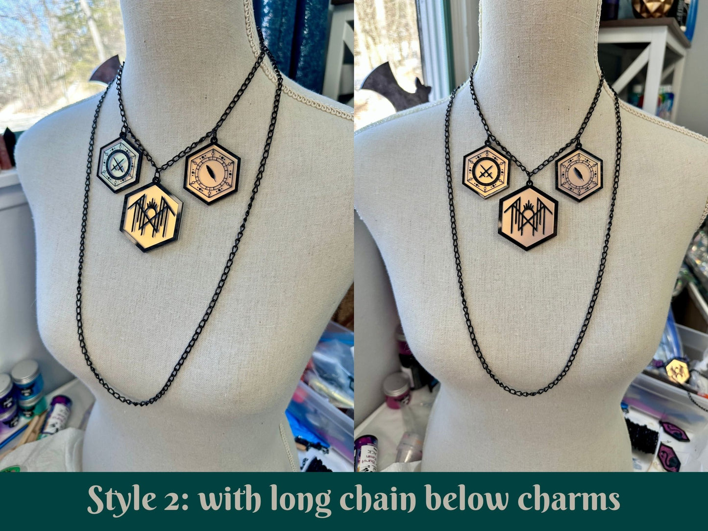 Arcadia Ritual Necklace | Black - Painted Raina