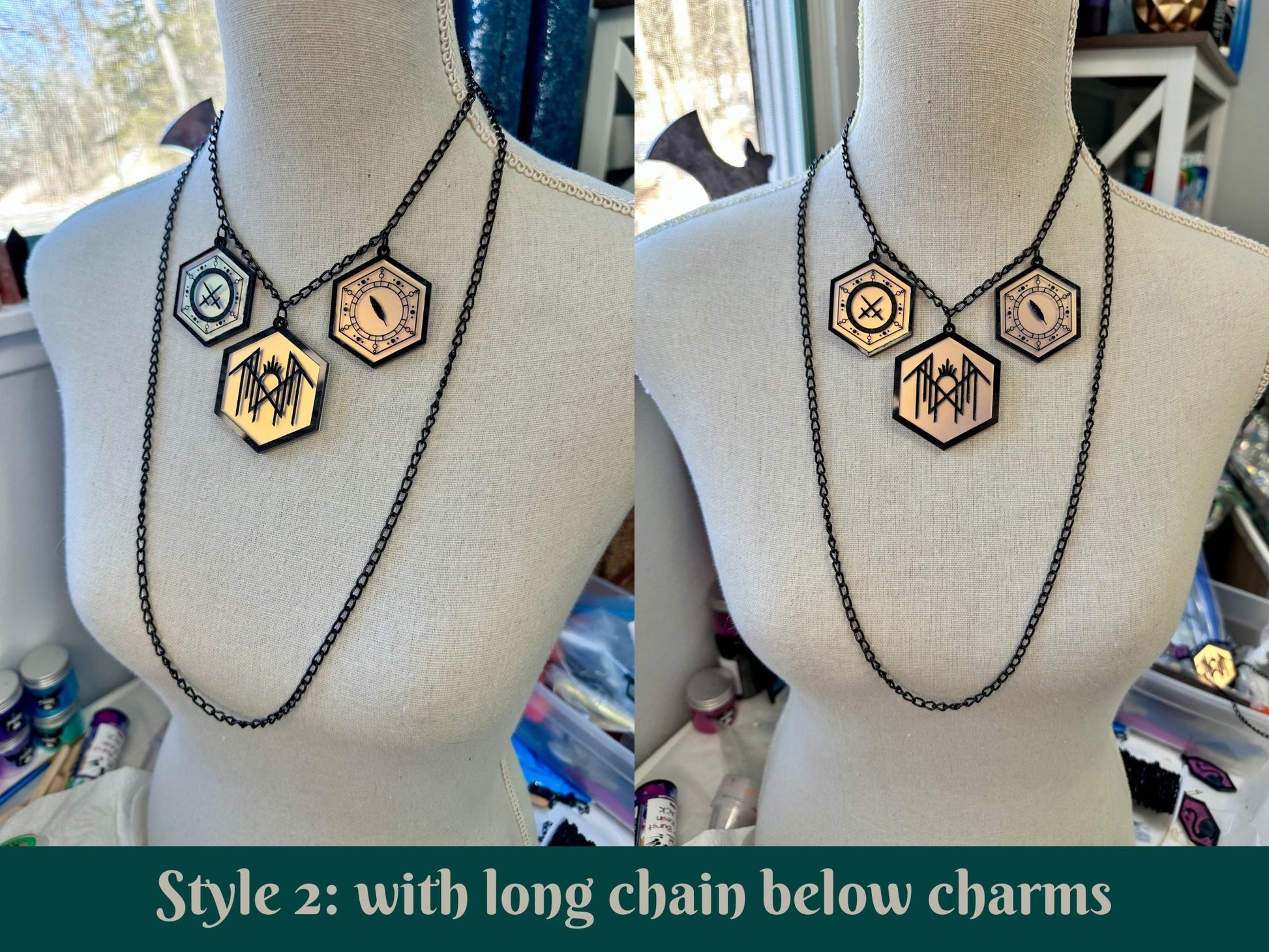 Arcadia Ritual Necklace | Black - Painted Raina