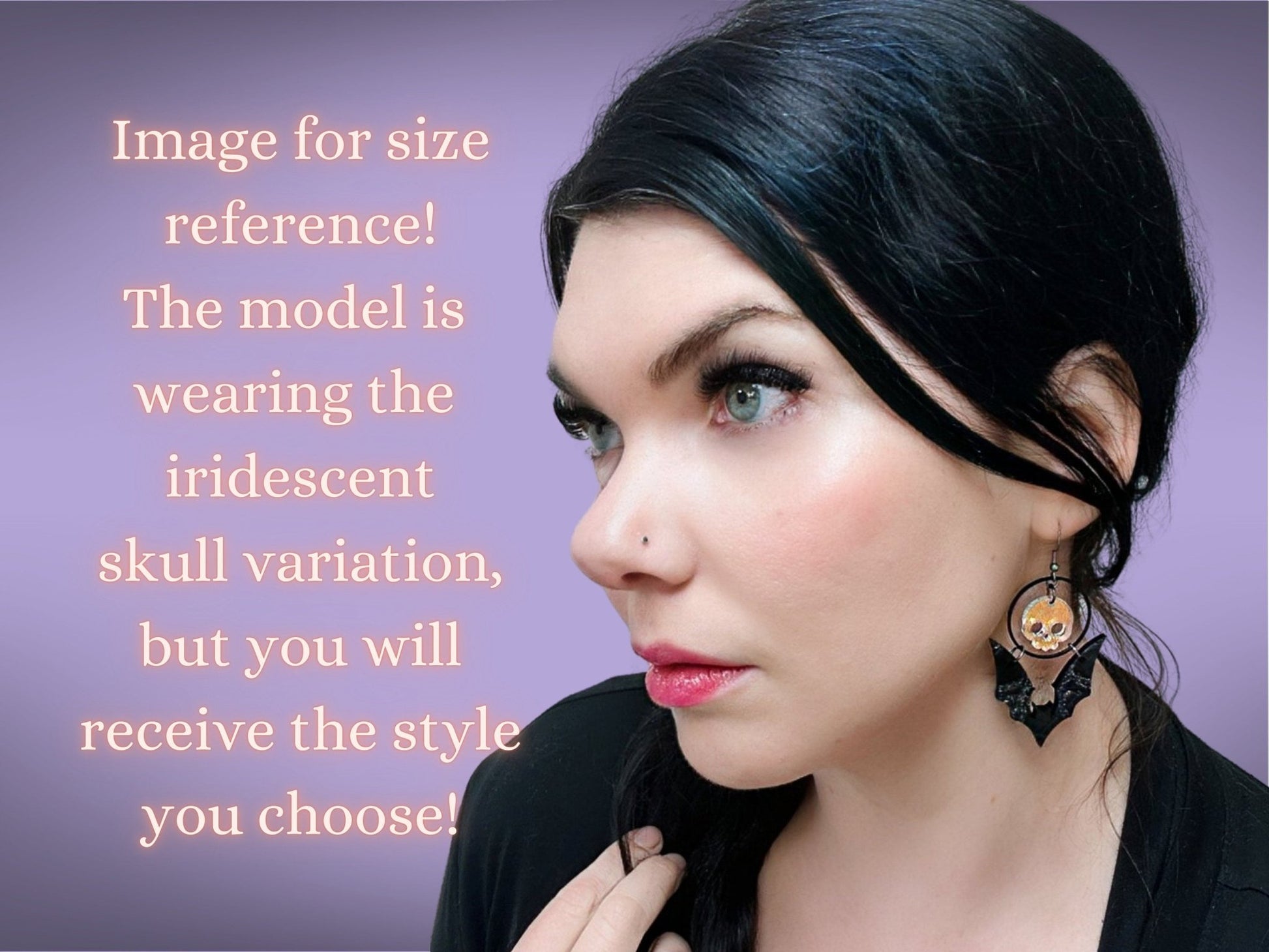 Bat and Ghost Earrings | Sparkling Iridescent Halloween Novelty Dangles ! - Painted Raina