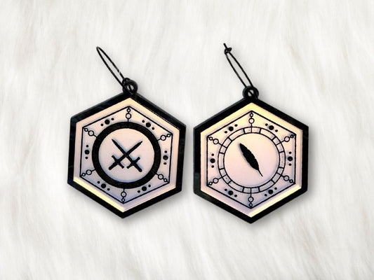 Behold, a Divide Earrings | Black - Painted Raina