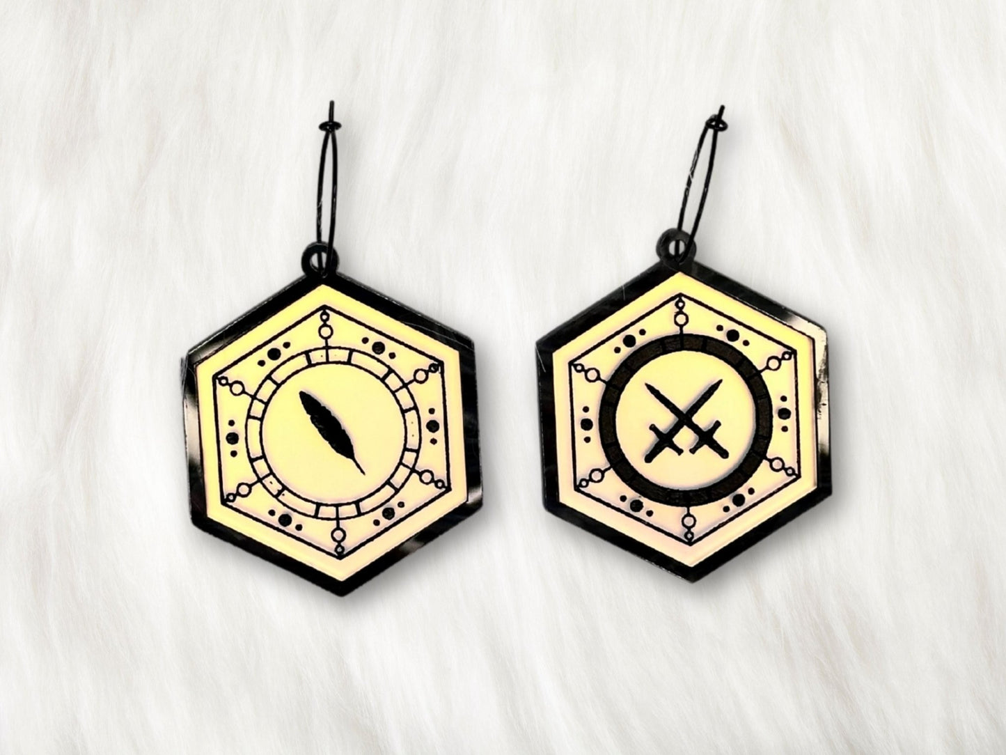 Behold, a Divide Earrings | Black - Painted Raina
