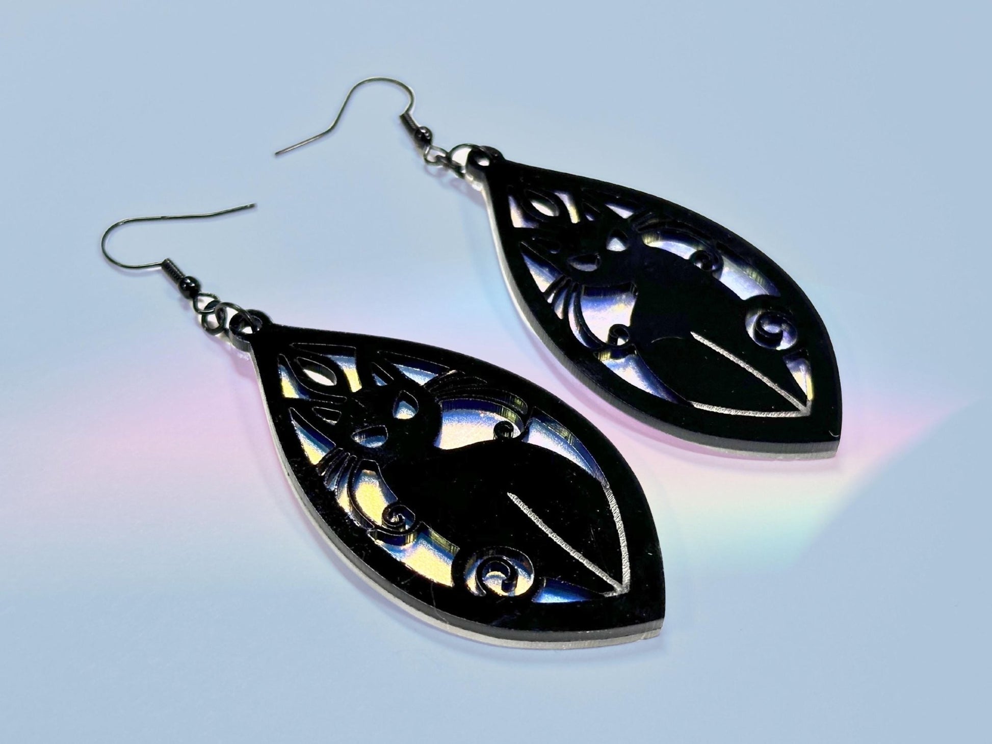 Black Cat | Black & Iridescent - Painted Raina
