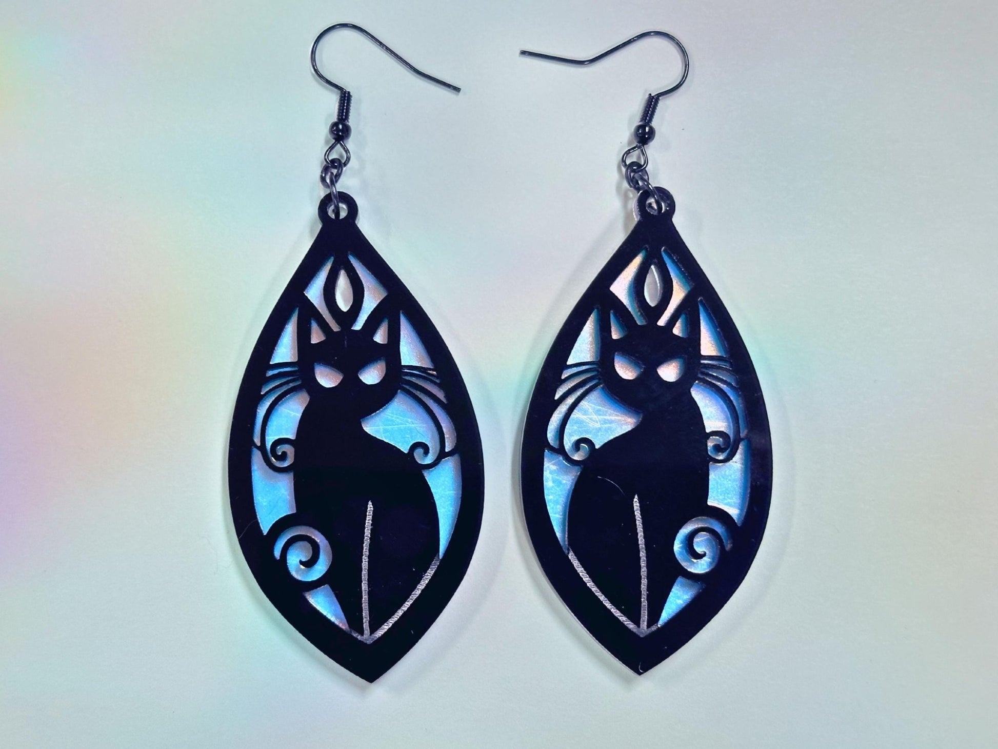 Black Cat | Black & Iridescent - Painted Raina
