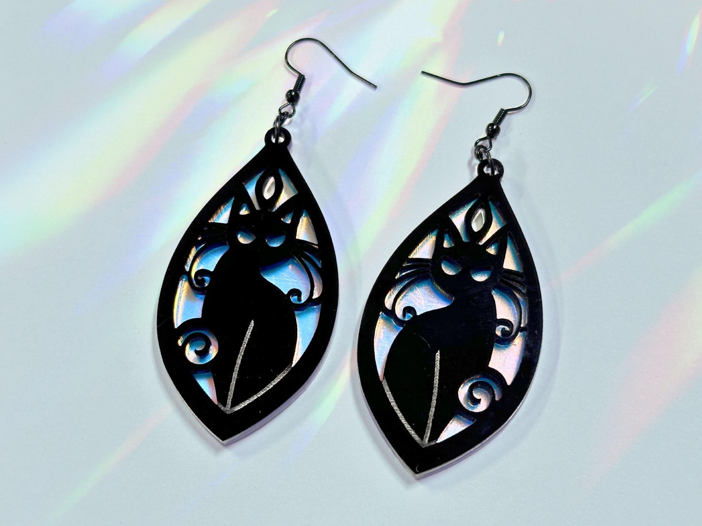 Black Cat | Black & Iridescent - Painted Raina