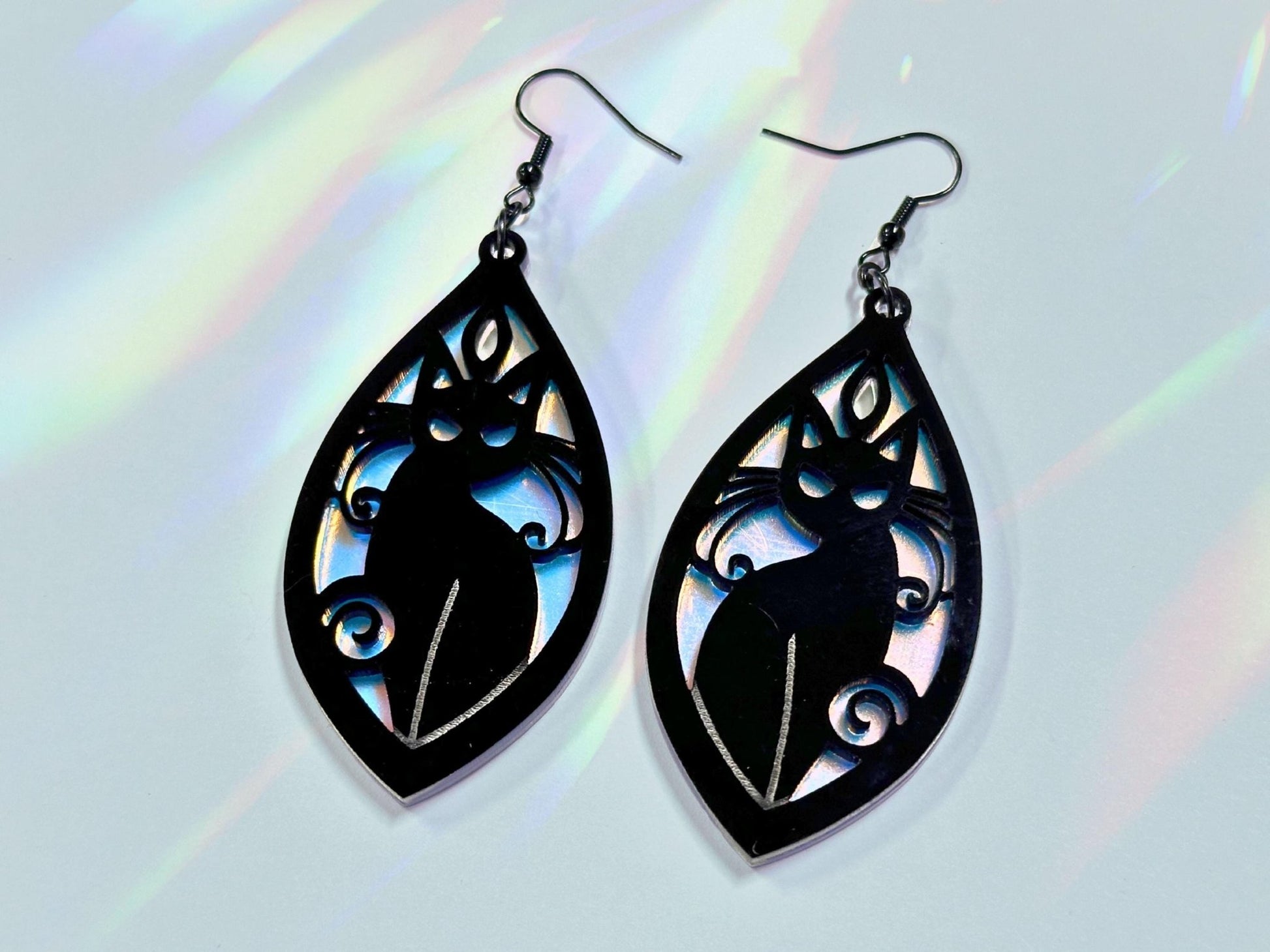 Black Cat | Black & Iridescent - Painted Raina