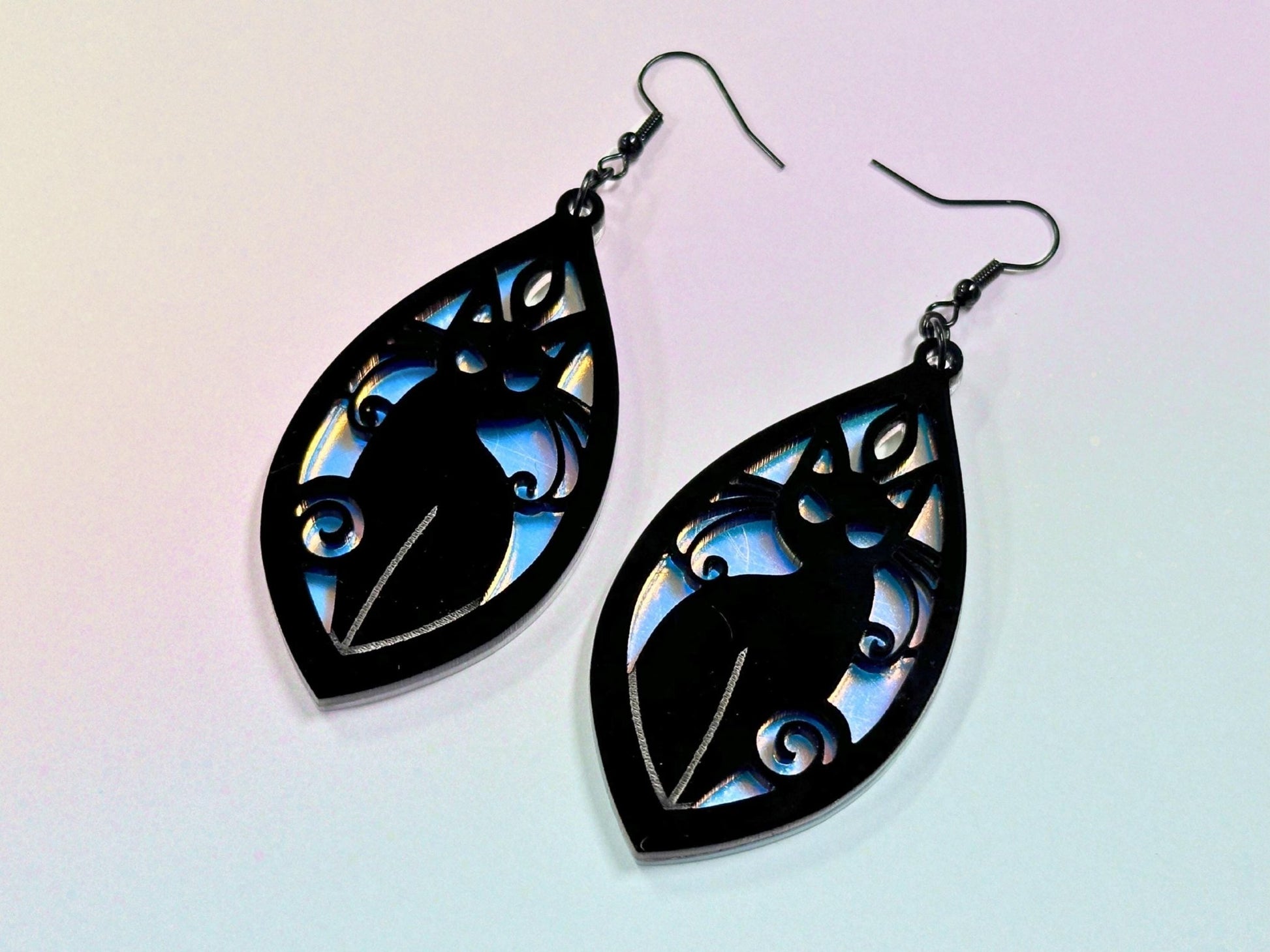 Black Cat | Black & Iridescent - Painted Raina