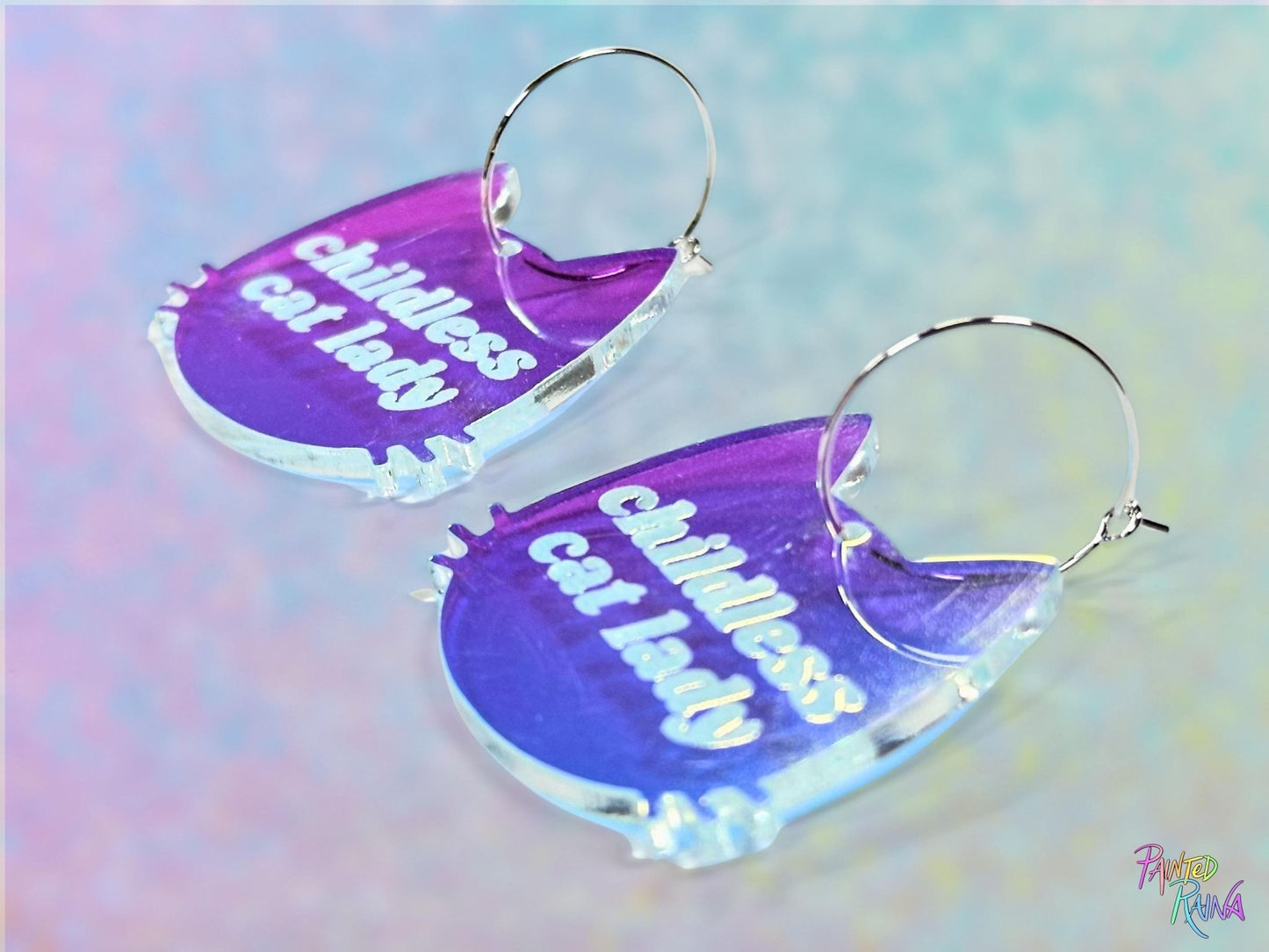 Childless Cat Lady Earrings - Painted Raina