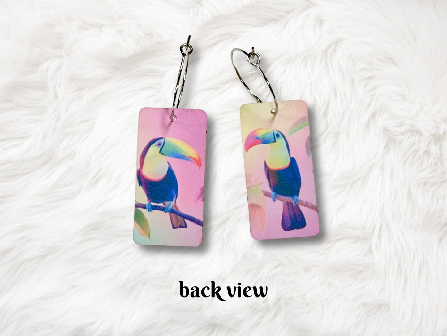 Colorful Toucan Earrings - Painted Raina