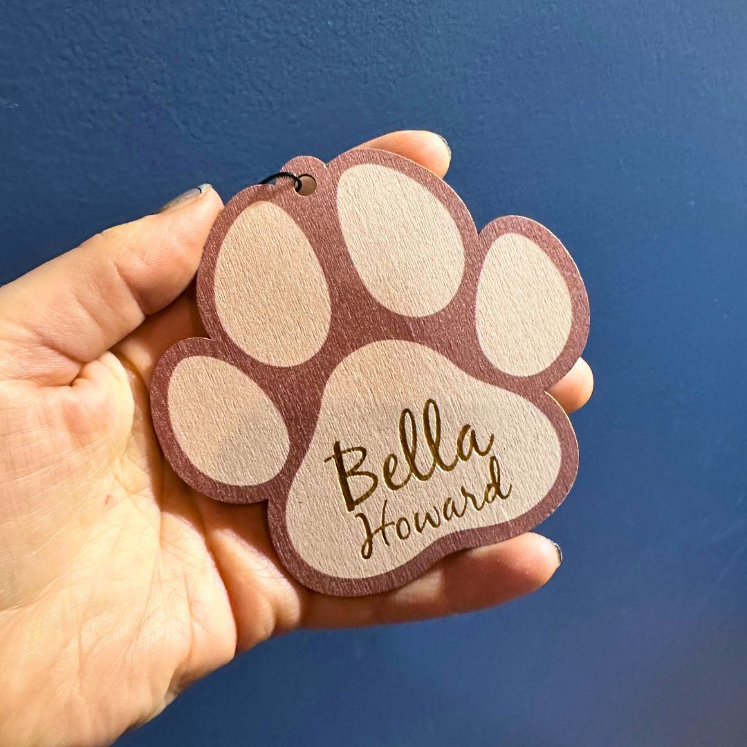 Custom Dog Paw Ornament - Painted Raina