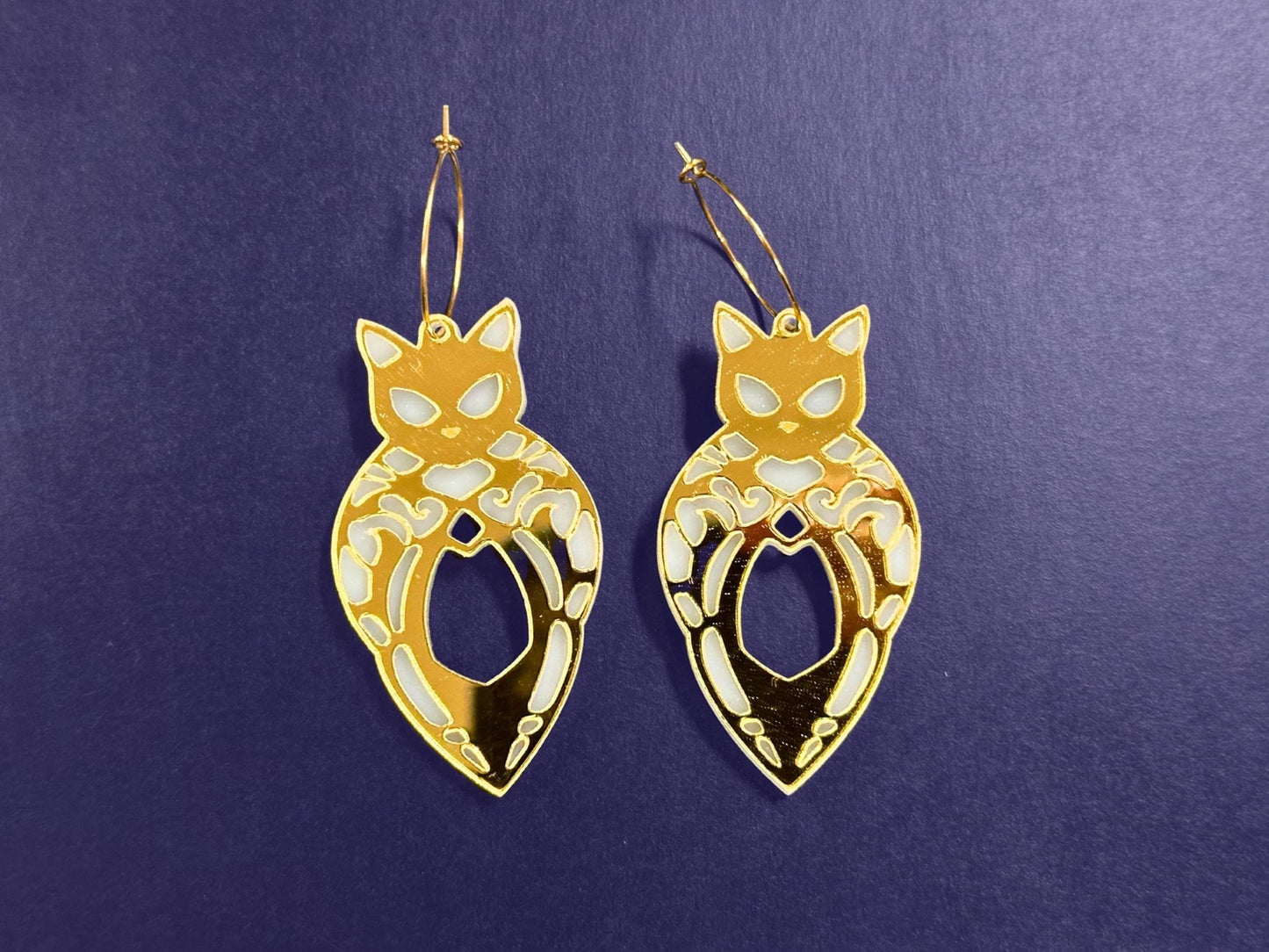 Egyptian Cat | Gold & White - Painted Raina