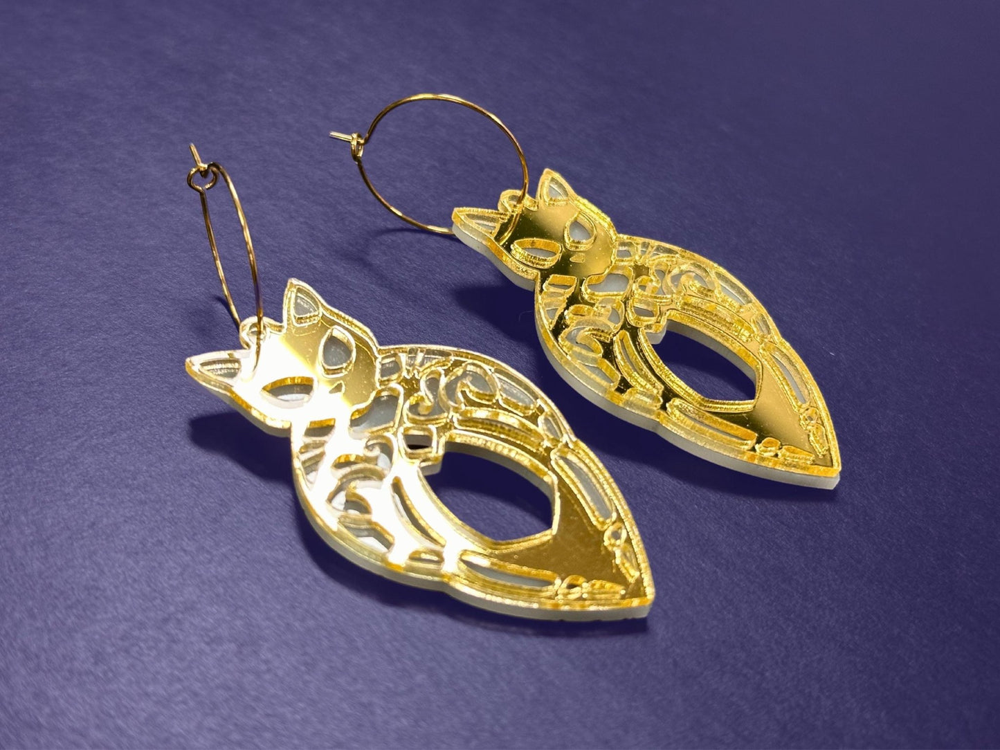 Egyptian Cat | Gold & White - Painted Raina
