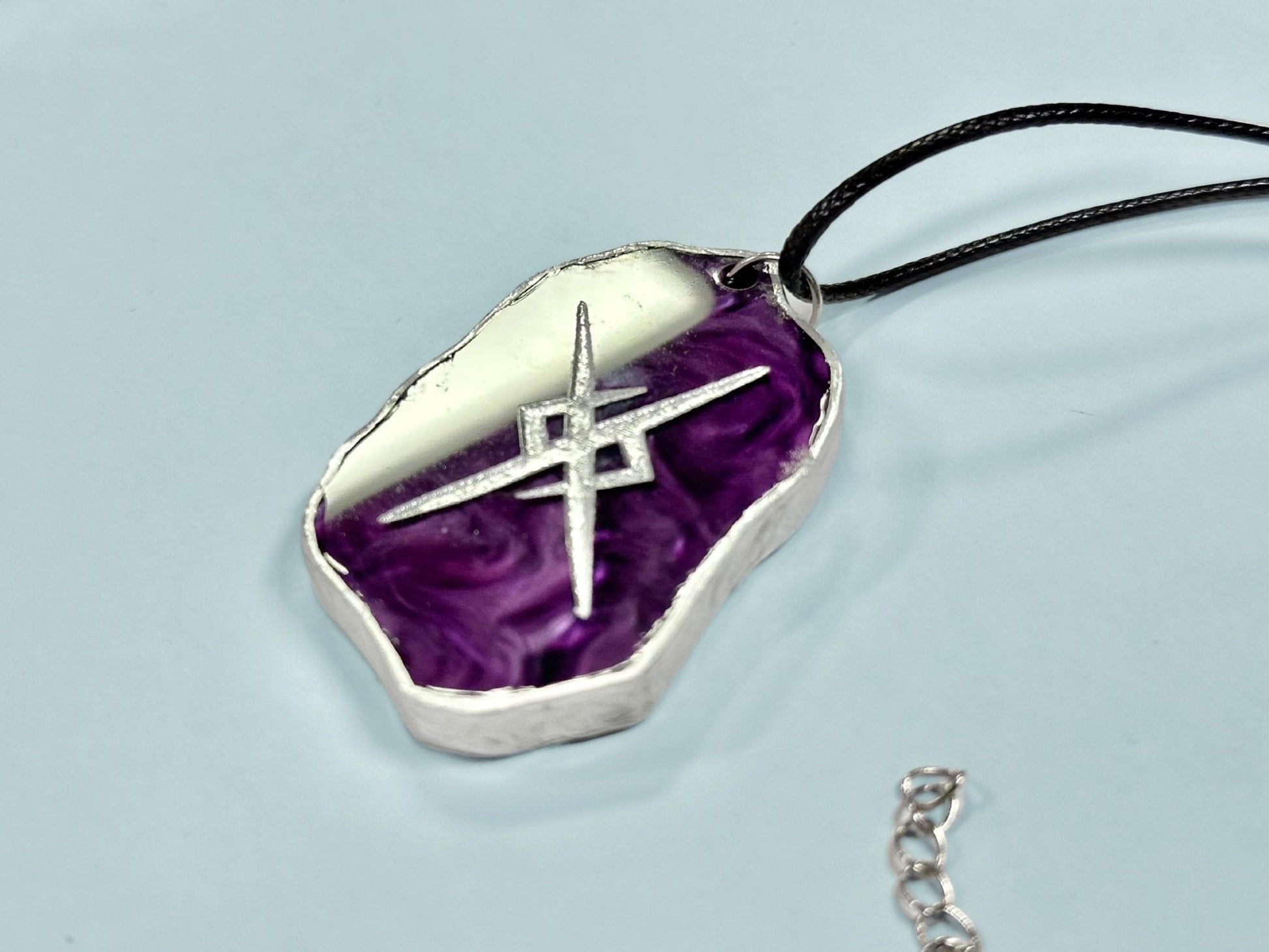 Eternal Love Viking Rune Necklace - Customizable with Couple's Initials and Colors - Painted Raina