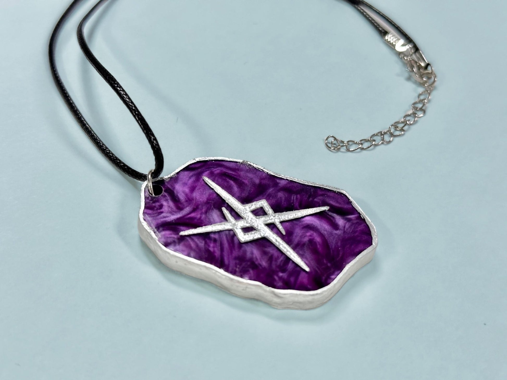 Eternal Love Viking Rune Necklace - Customizable with Couple's Initials and Colors - Painted Raina