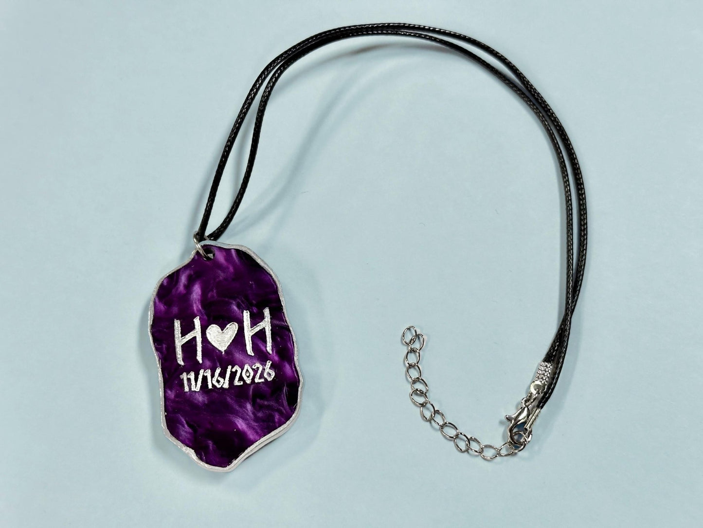 Eternal Love Viking Rune Necklace - Customizable with Couple's Initials and Colors - Painted Raina