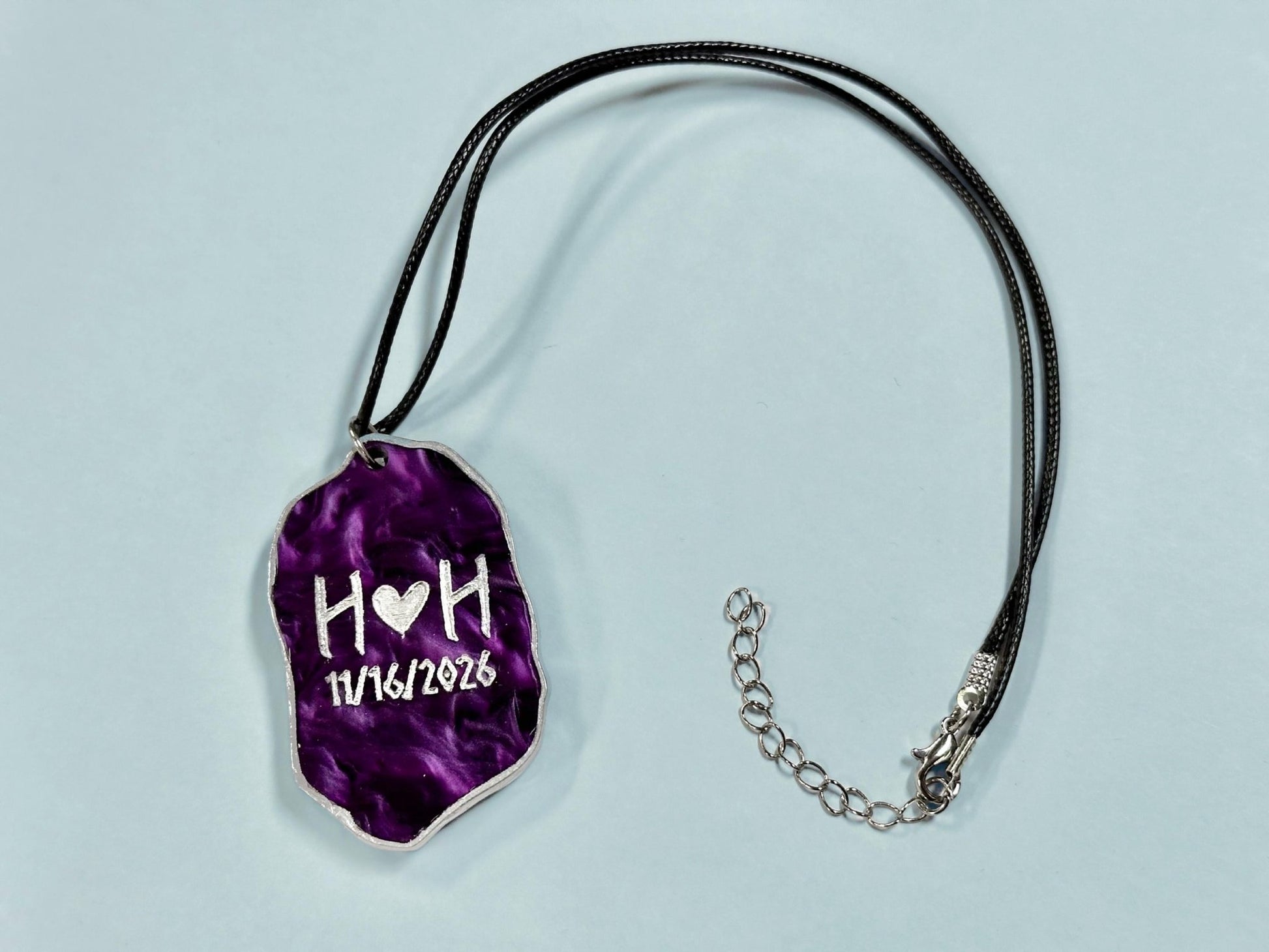 Eternal Love Viking Rune Necklace - Customizable with Couple's Initials and Colors - Painted Raina