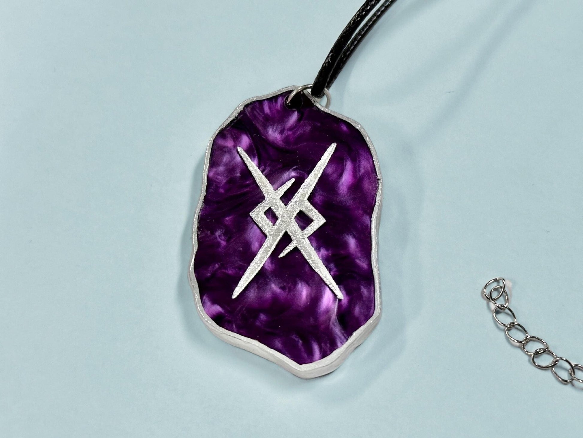 Eternal Love Viking Rune Necklace - Customizable with Couple's Initials and Colors - Painted Raina