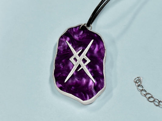 Eternal Love Viking Rune Necklace - Customizable with Couple's Initials and Colors - Painted Raina