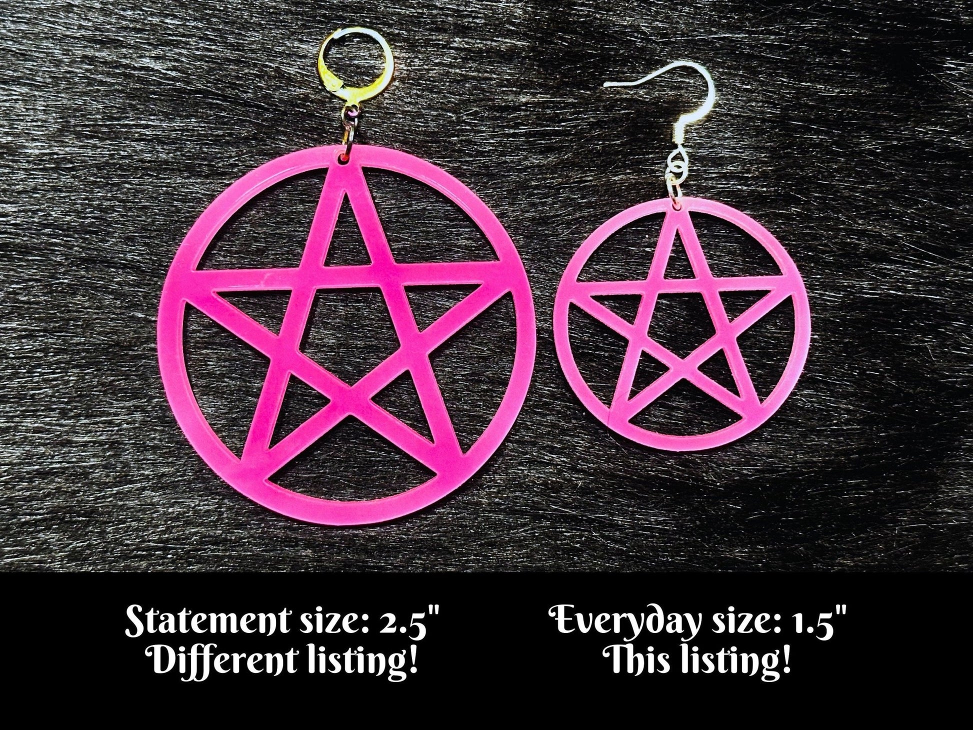 Glowing Pentagram Earrings - Everyday Size - Painted Raina