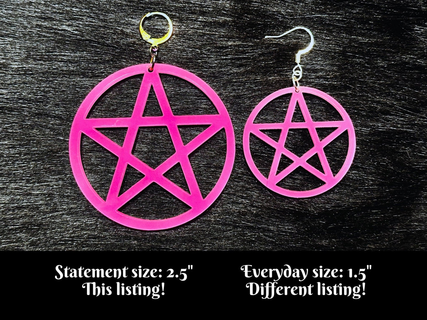 Glowing XL Pentagram Statement Earrings - Painted Raina