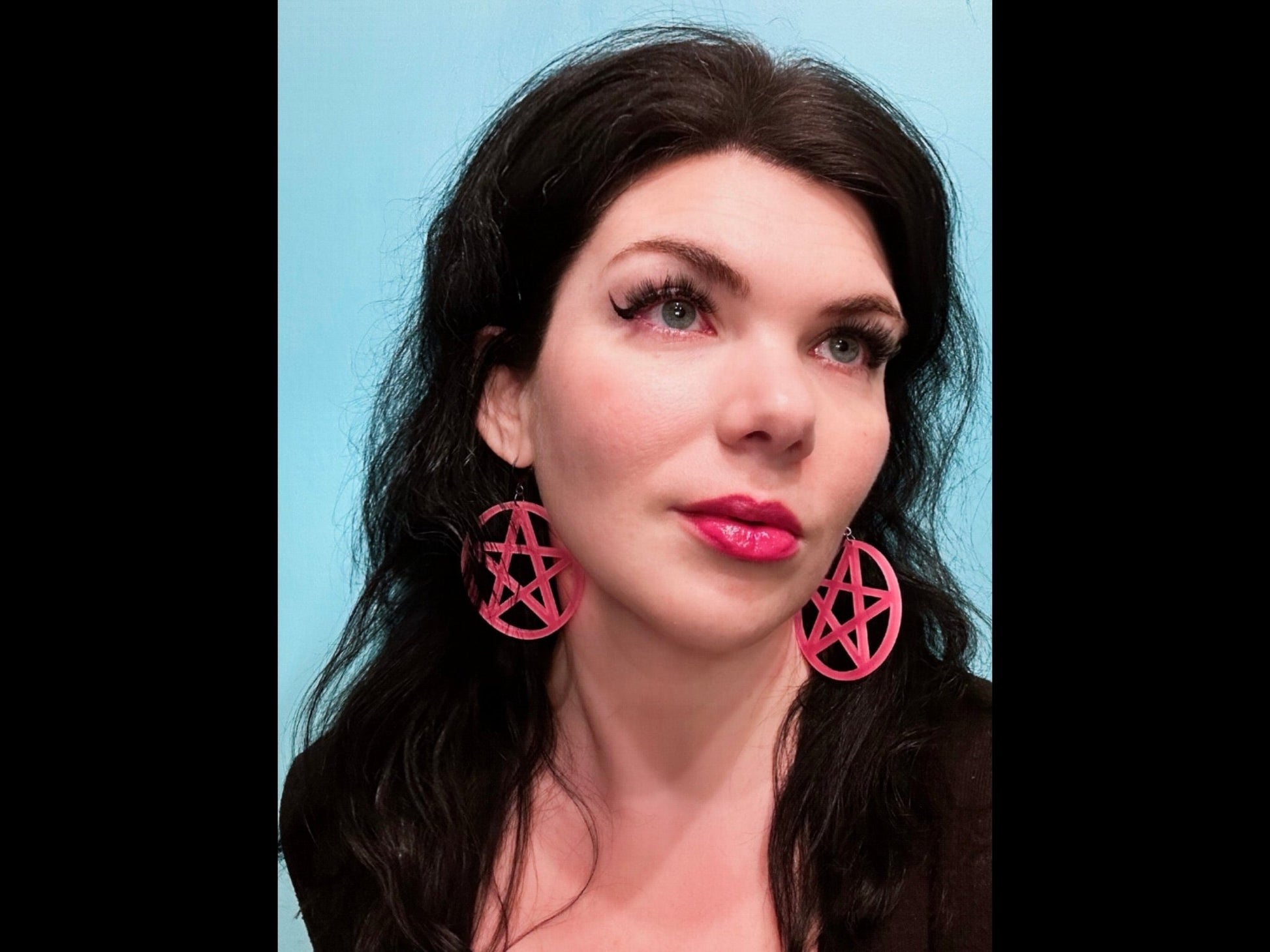 Glowing XL Pentagram Statement Earrings - Painted Raina