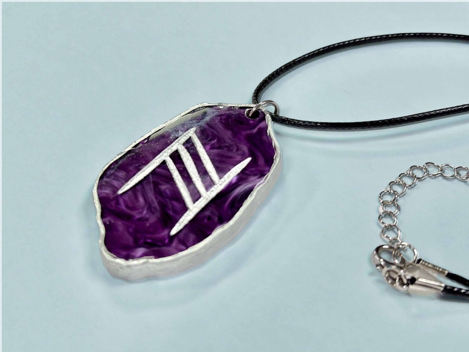 Happy Marriage Viking Rune Necklace - Customizable with Couple's Initials and Colors - Painted Raina