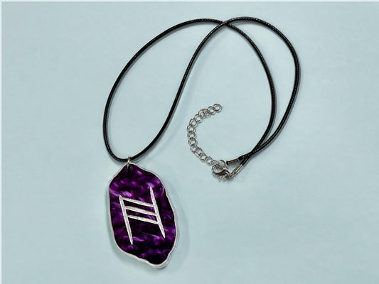 Happy Marriage Viking Rune Necklace - Customizable with Couple's Initials and Colors - Painted Raina