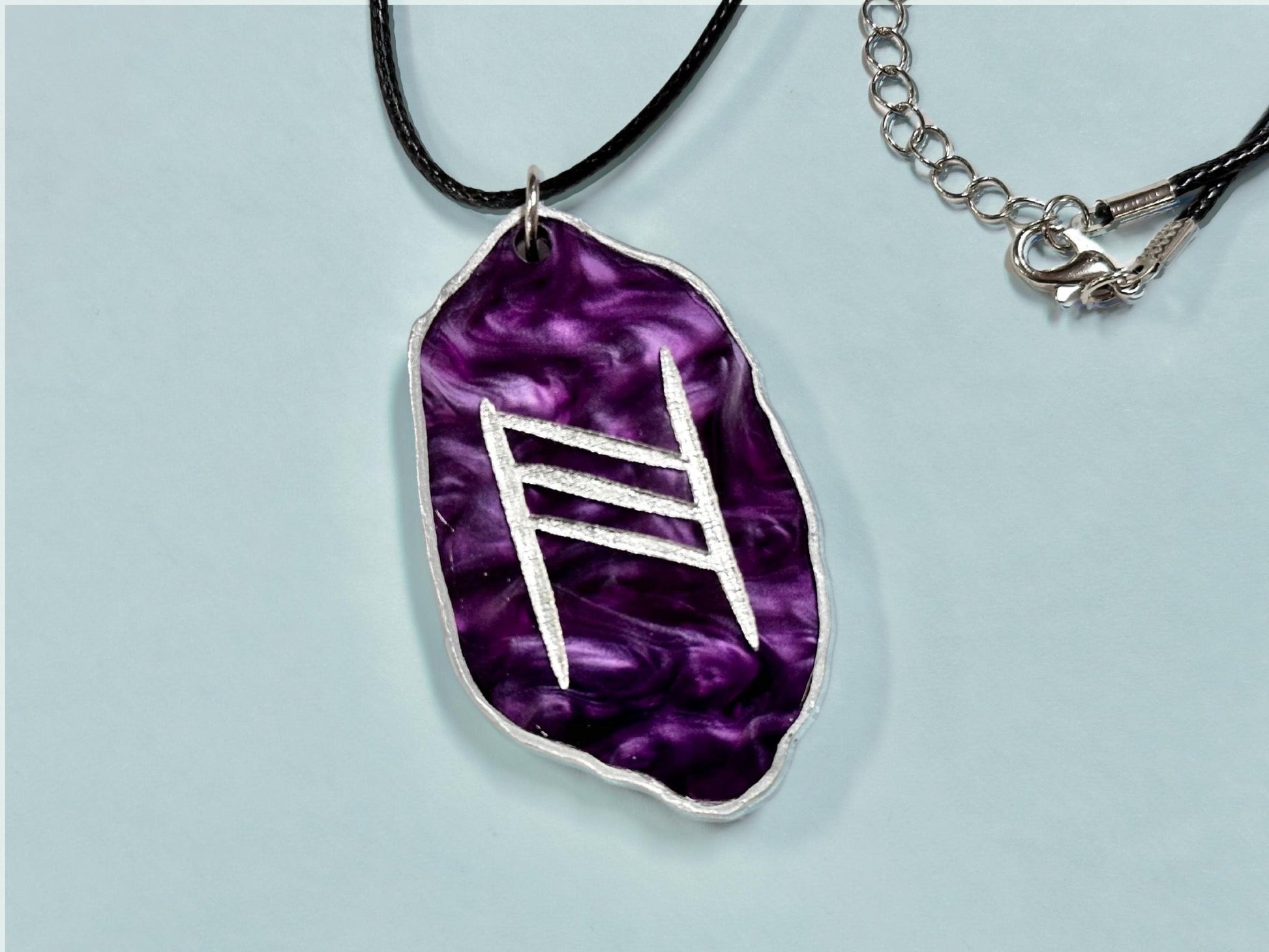 Happy Marriage Viking Rune Necklace - Customizable with Couple's Initials and Colors - Painted Raina