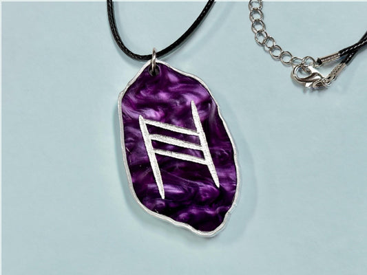 Happy Marriage Viking Rune Necklace - Customizable with Couple's Initials and Colors - Painted Raina