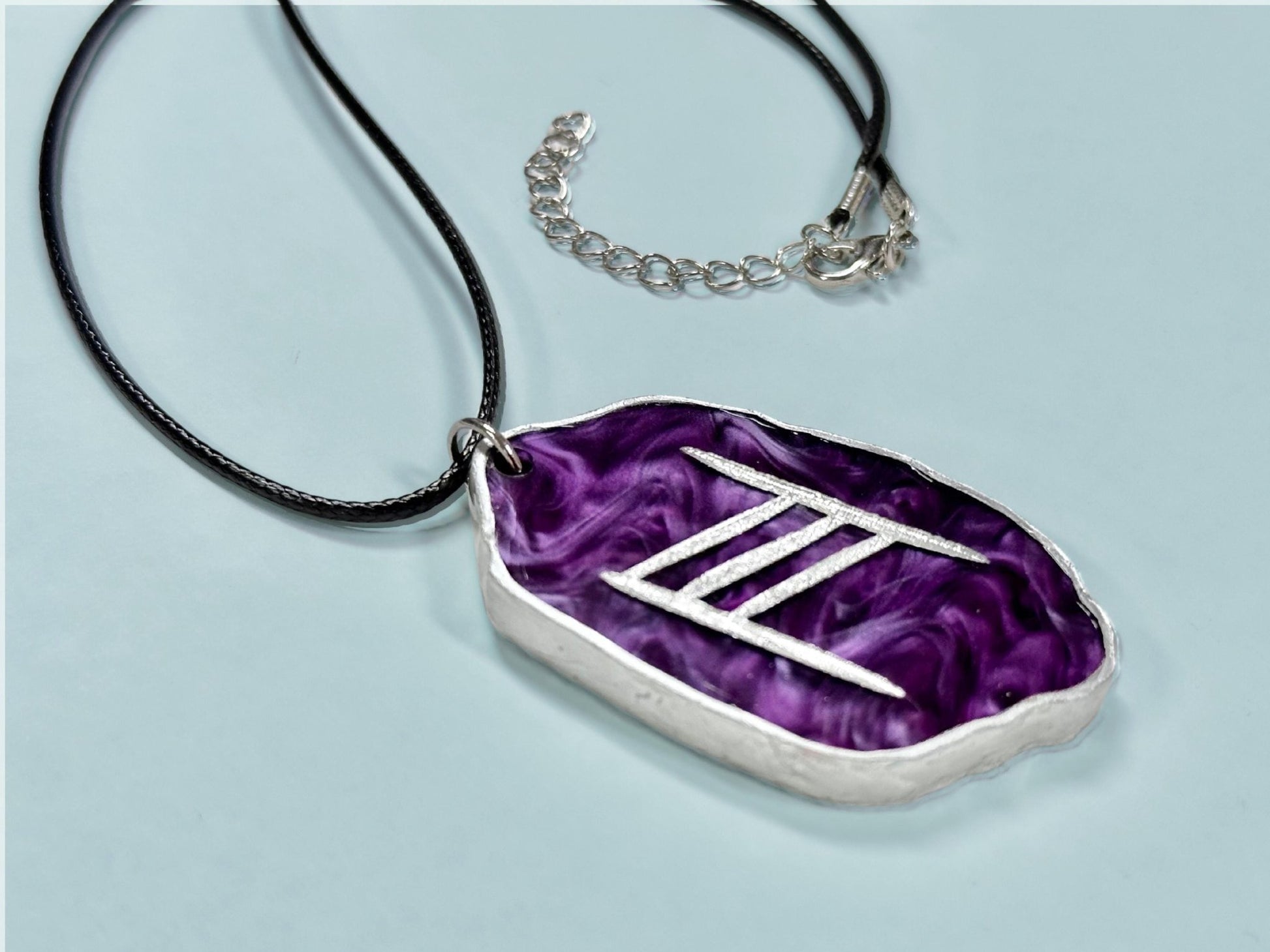 Happy Marriage Viking Rune Necklace - Customizable with Couple's Initials and Colors - Painted Raina