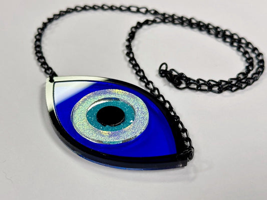 Iridescent Evil Eye Necklace - Painted Raina