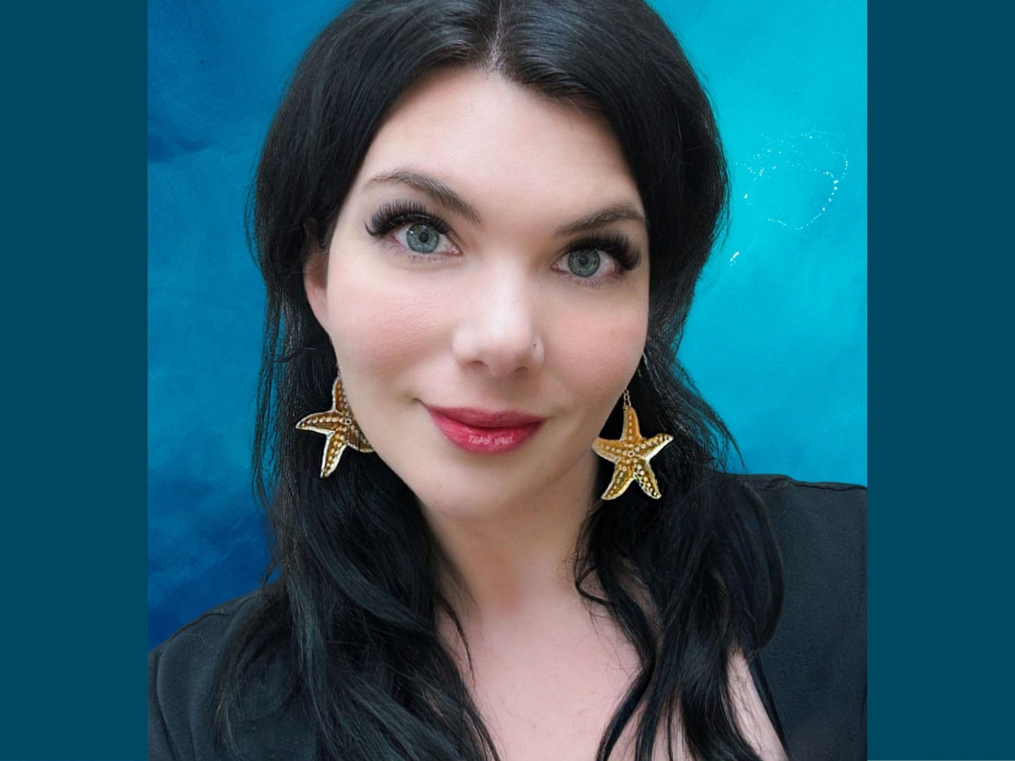 Iridescent Sea Star Earrings - Painted Raina
