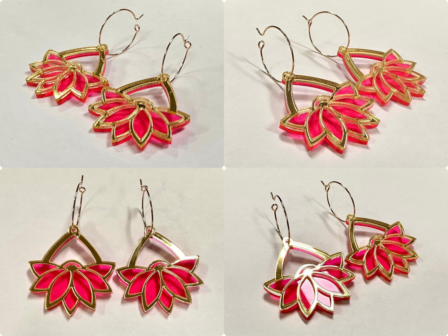 Lotus Flower Earrings - Painted Raina