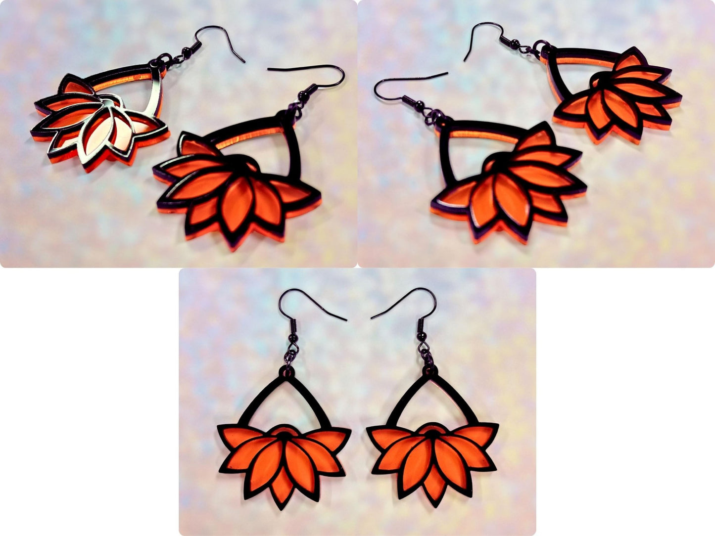 Lotus Flower Earrings - Painted Raina