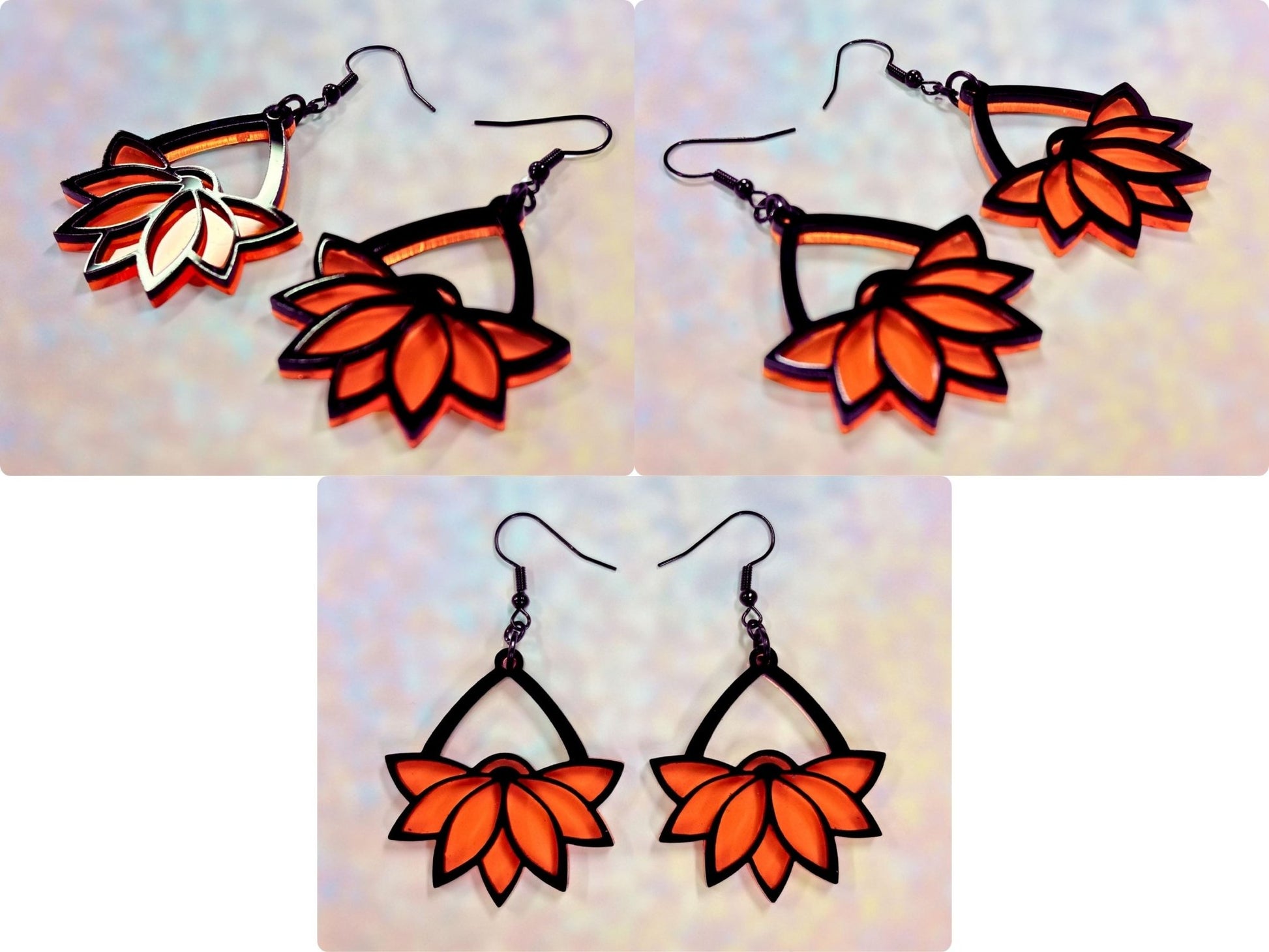 Lotus Flower Earrings - Painted Raina