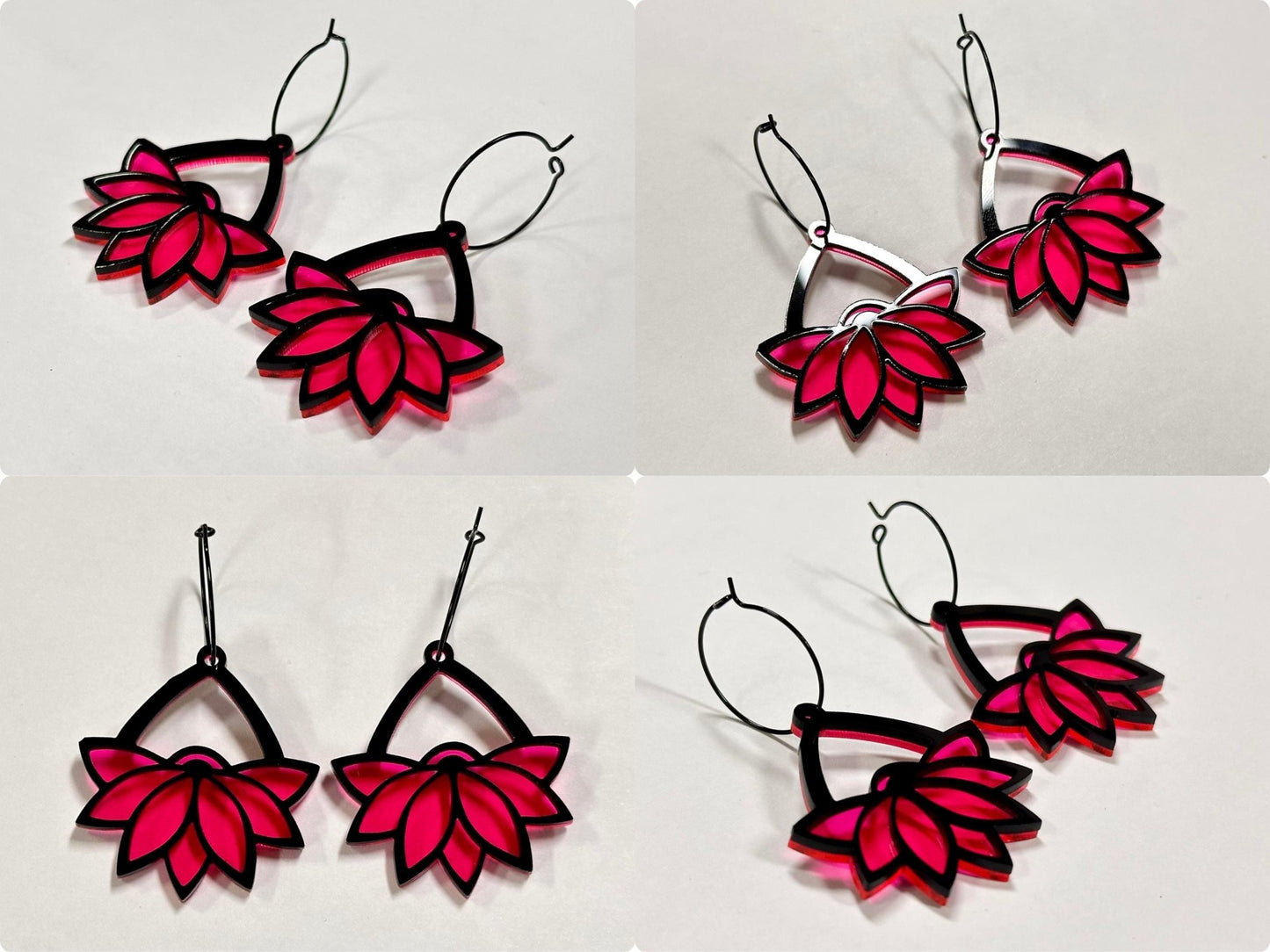 Lotus Flower Earrings - Painted Raina