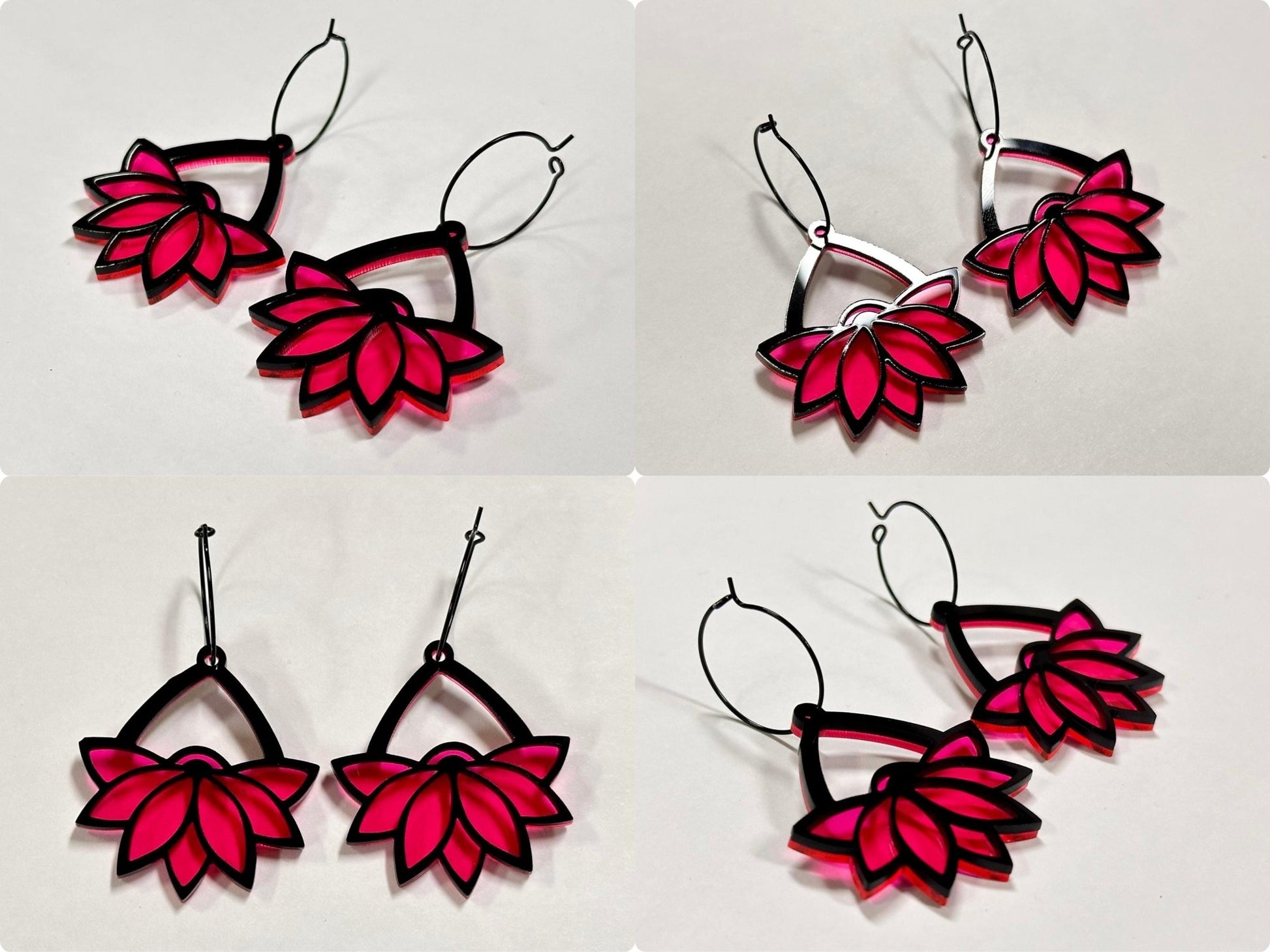 Lotus Flower Earrings - Painted Raina