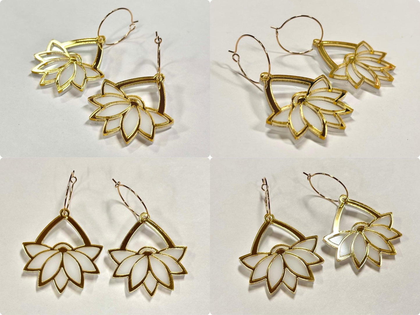 Lotus Flower Earrings - Painted Raina