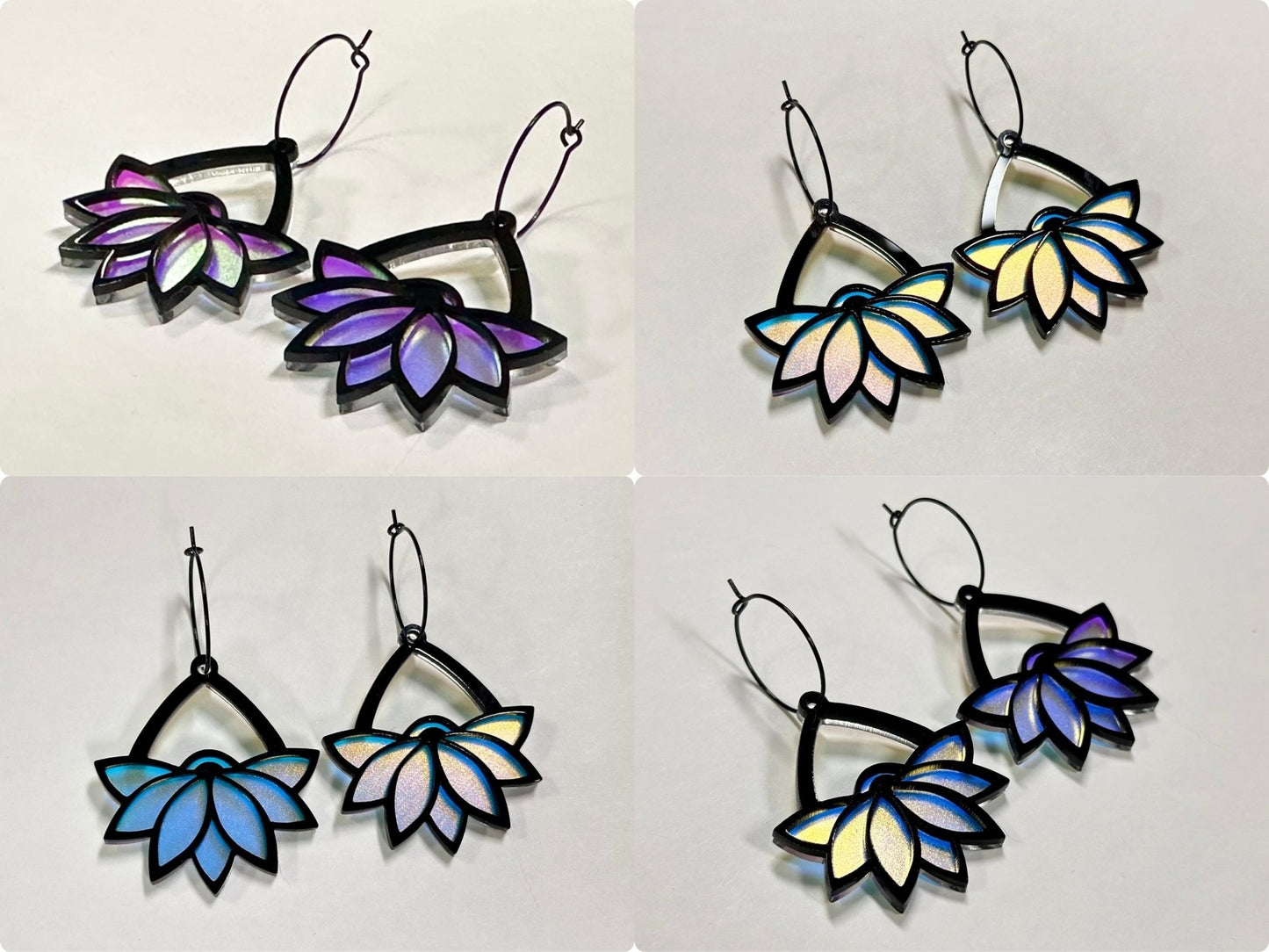 Lotus Flower Earrings - Painted Raina
