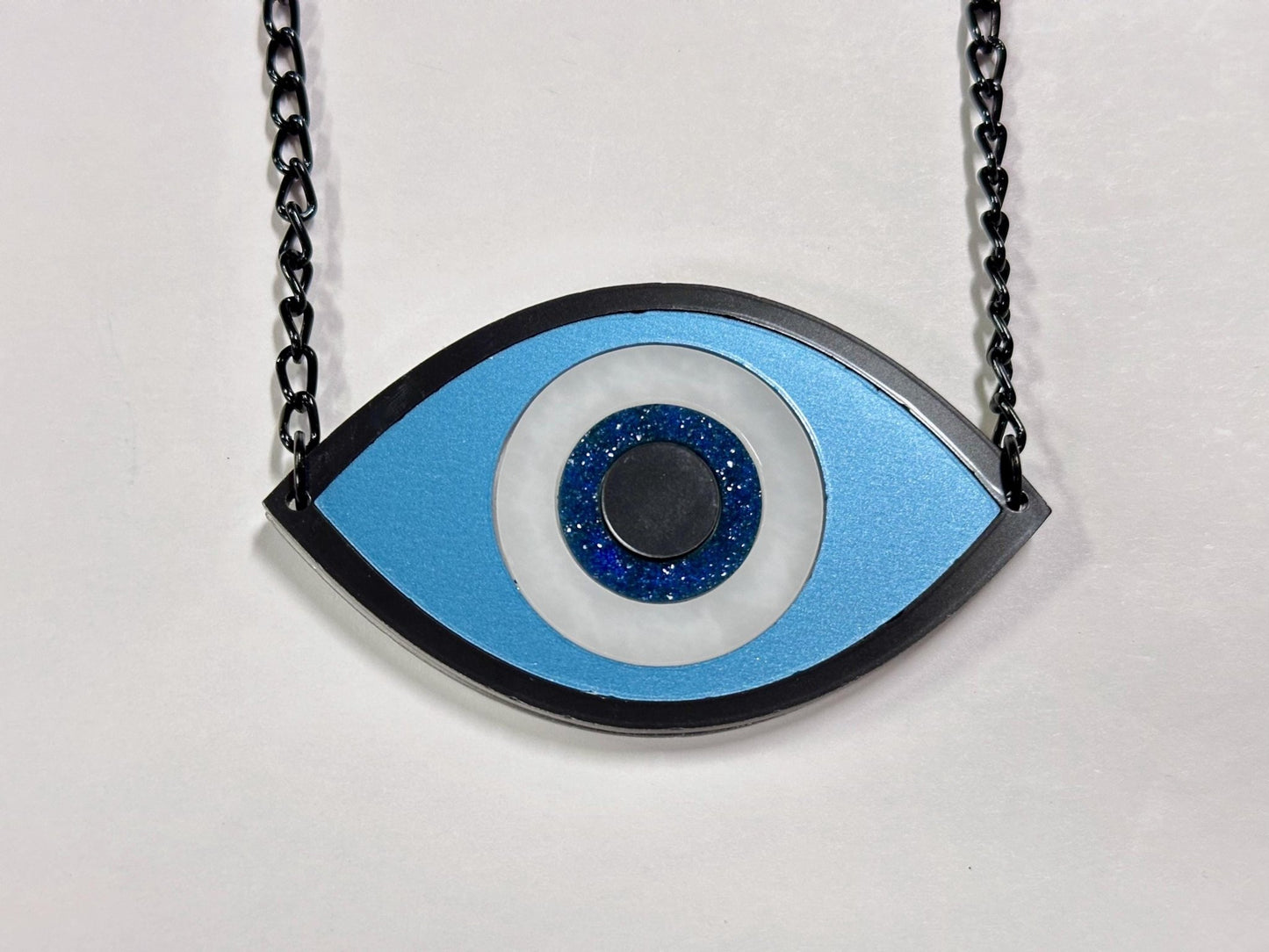 Metallic Evil Eye Necklace - Painted Raina